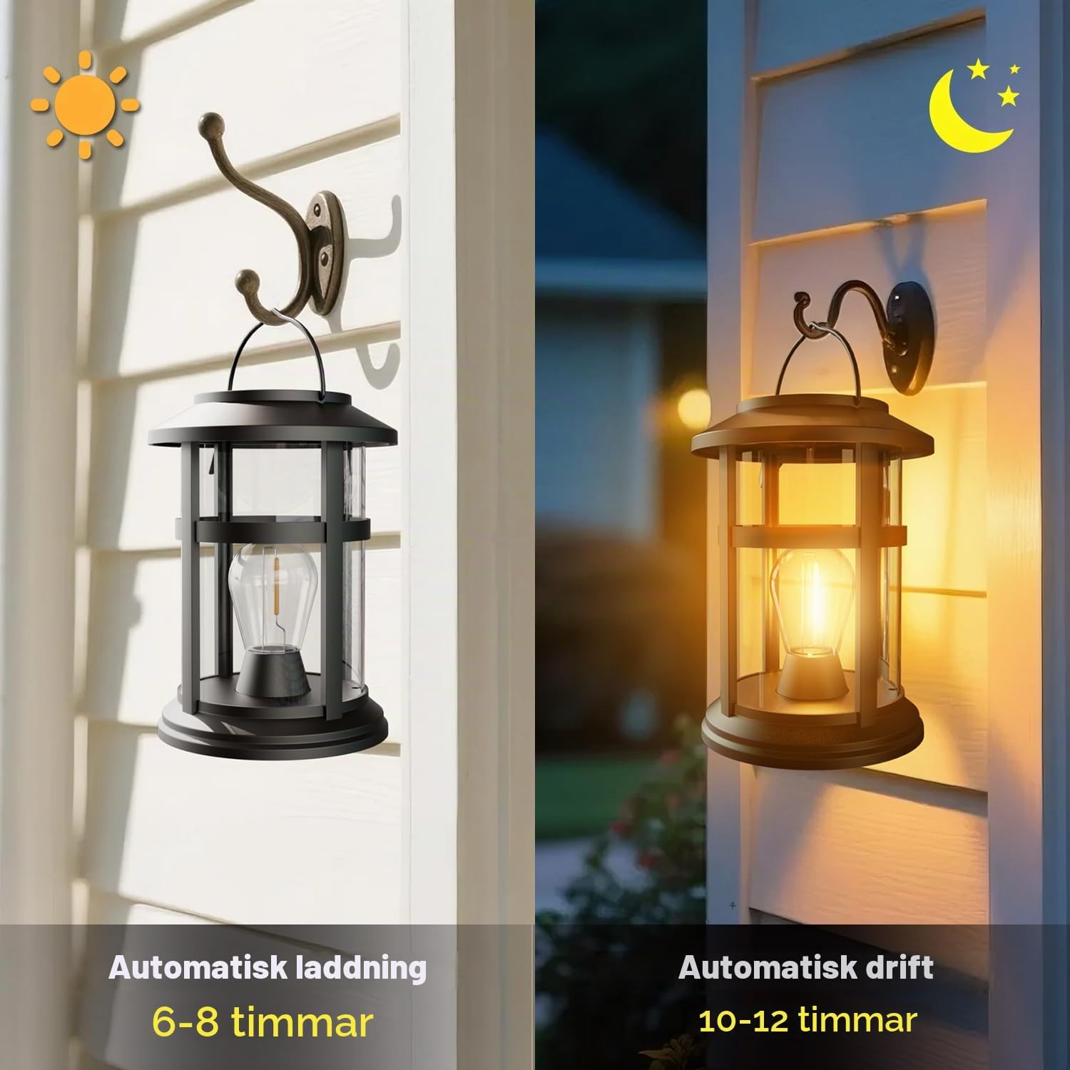 Detalle de Electight TLL048 solcellslyktor, 2-pack med varm LED och IP65