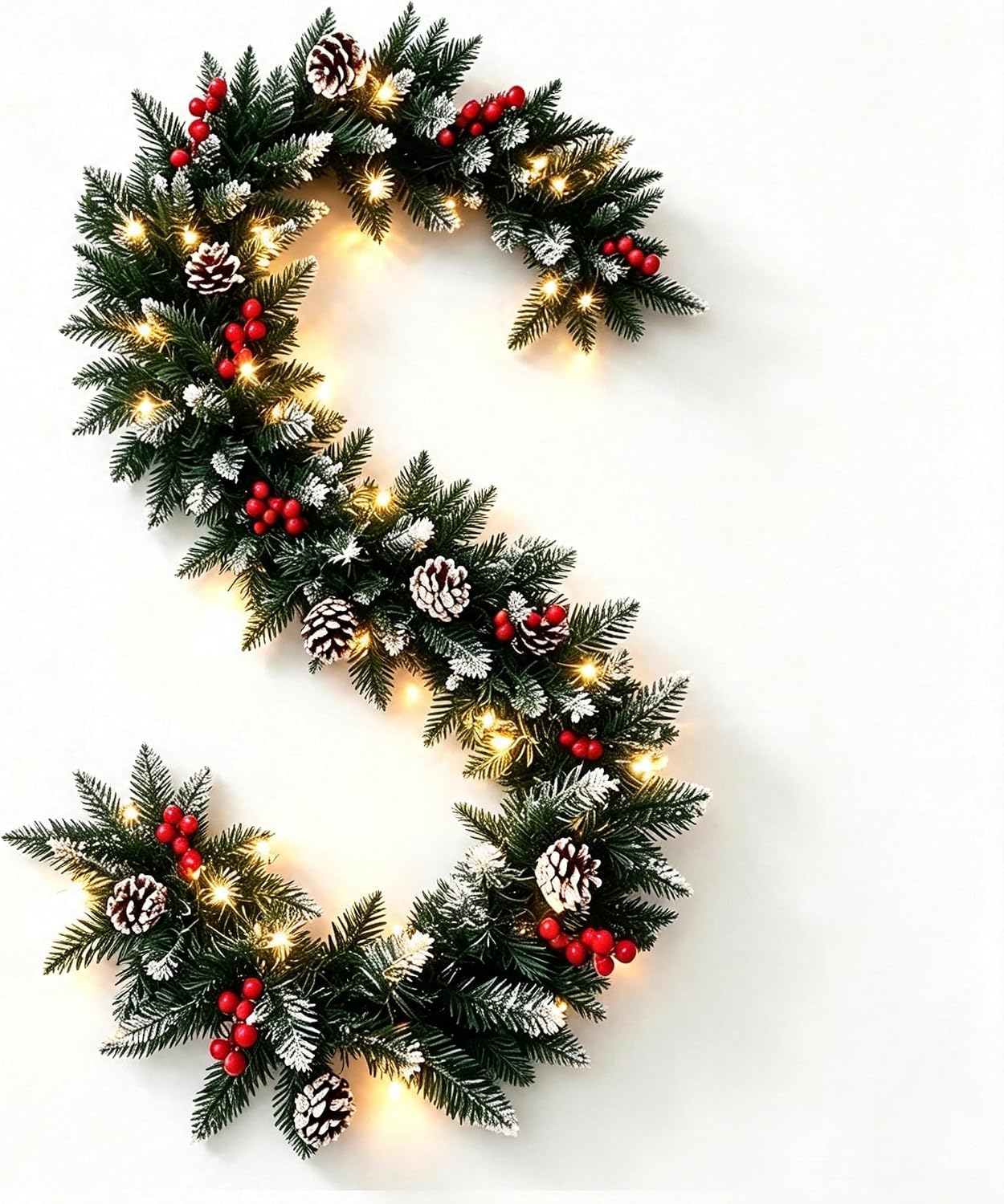 Detalle de YOLOK YN-002 9 ft Artificial Christmas Garland with 50 LED Lights