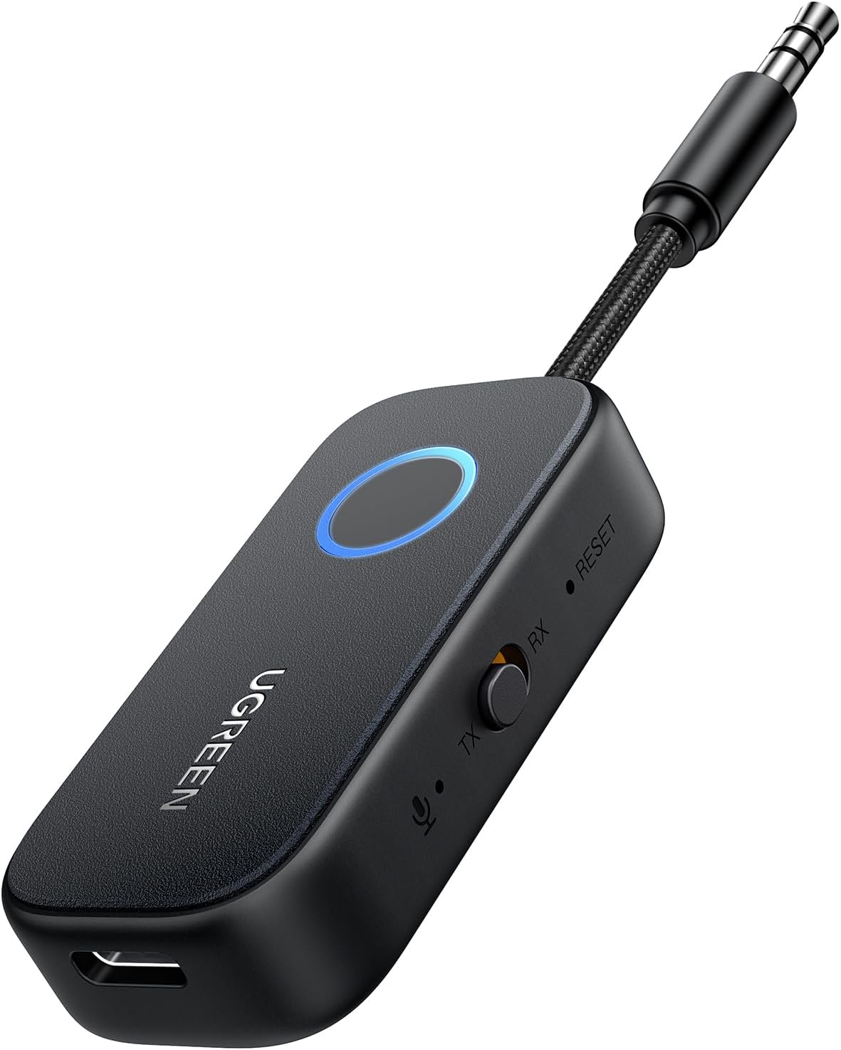 UGREEN adattatore Bluetooth 5.3 2 in 1 aptX trasmettitore e ricevitore con microfono per auto, TV e cuffie