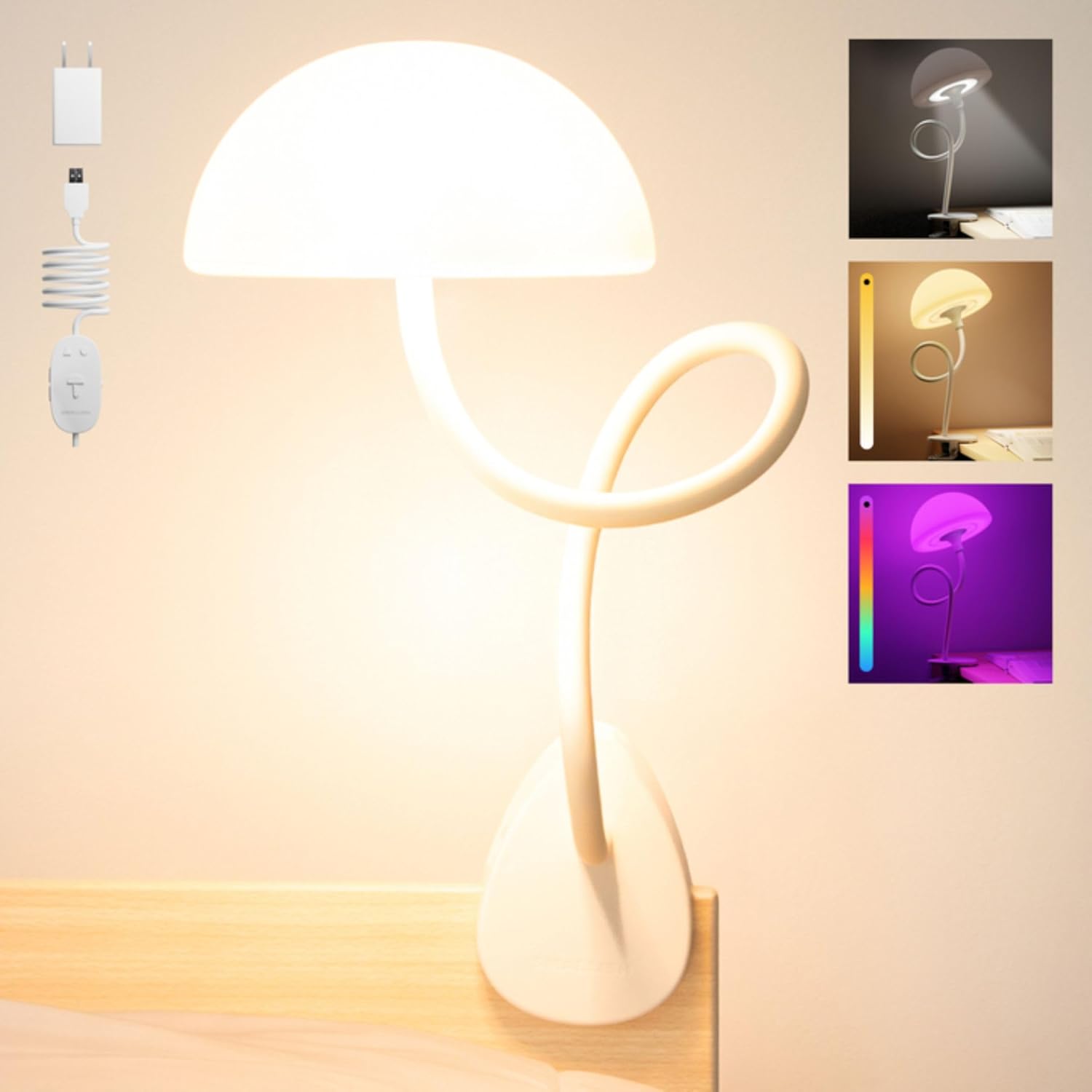 Detalle de Shroommate Dorm Room Essential Clip On Bed Light
