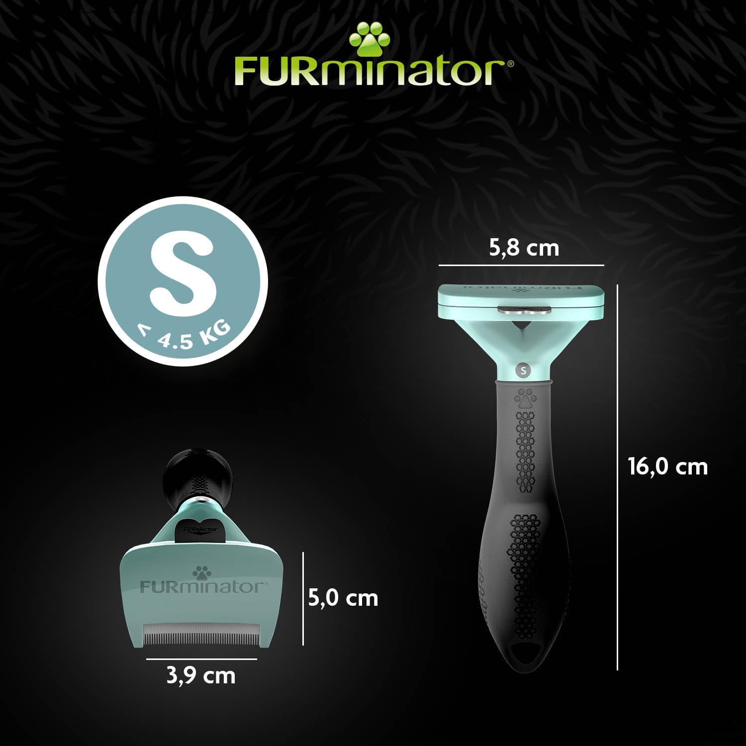 Detalle de FURminator Outil de Toilettage pour Chat à Poils Longs de Petite Taille – Brosse Anti-mue S ergonomique