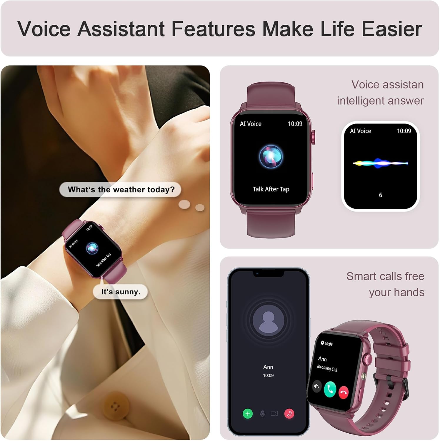 Detalle 2 de IOWODO Smart Watch 1.91" HD fitness tracker