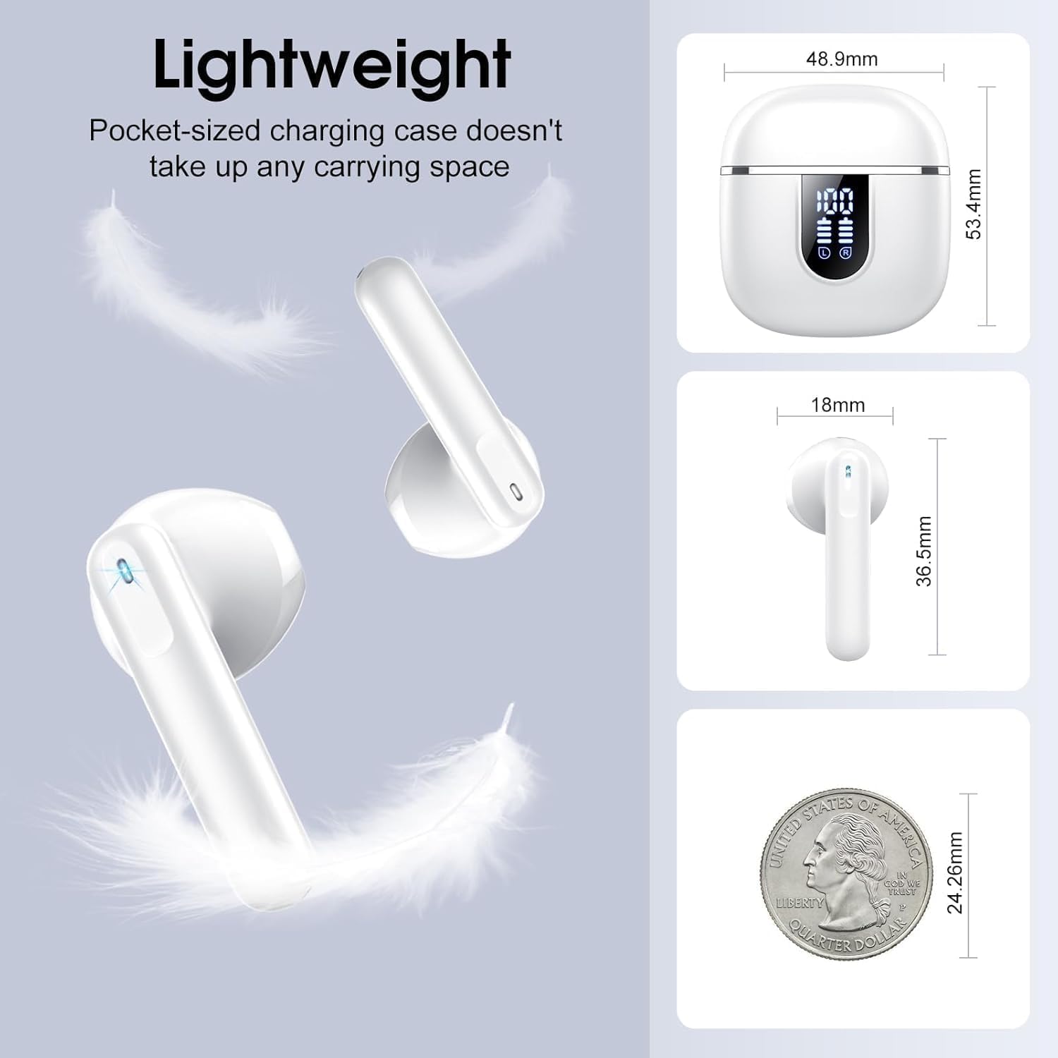 Thumbnail 5 de Wireless Earbuds, 2026 Bluetooth 5.4 In-Ear Earphones with 3D Stereo and IP7 Waterproofing