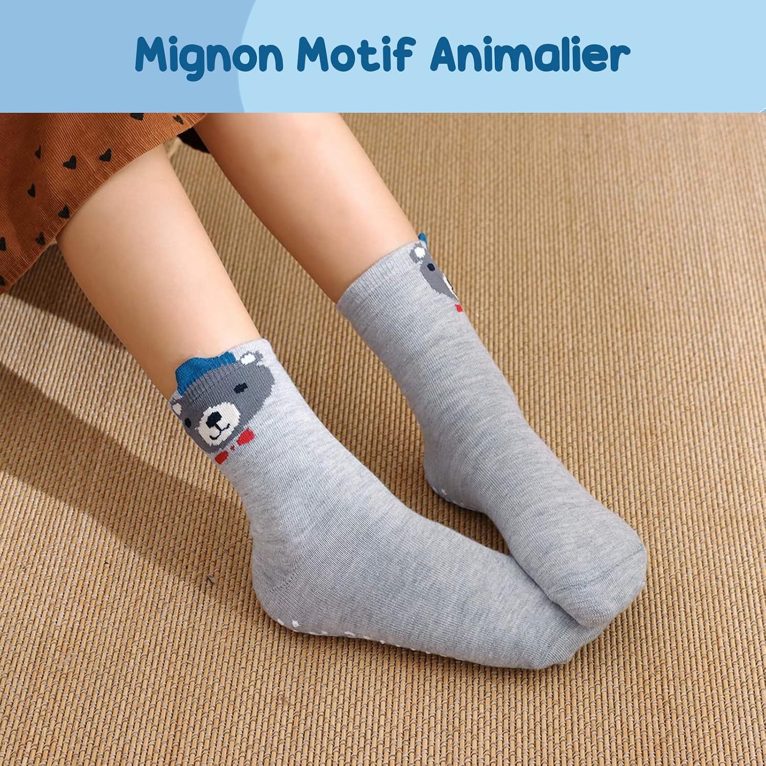 Detalle de PUTUO Chaussettes Antidérapantes Enfant 5 paires