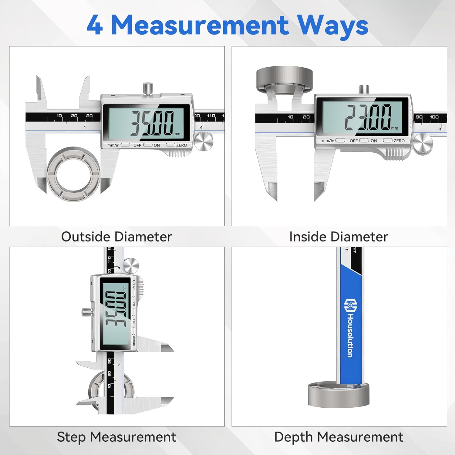 Thumbnail 5 de Housolution 8" Digital Caliper โ Stainless Measuring Tool ๐