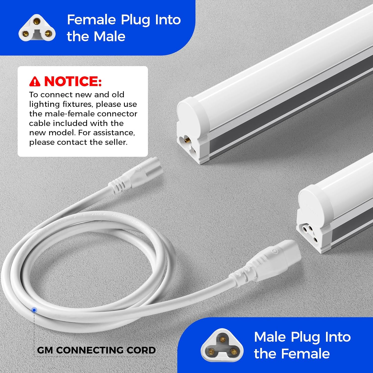 Detalle 2 de Barrina LED Batten Light 4ft (6-Pack) T5 Tube Lights, 20W, 6500K 2200lm