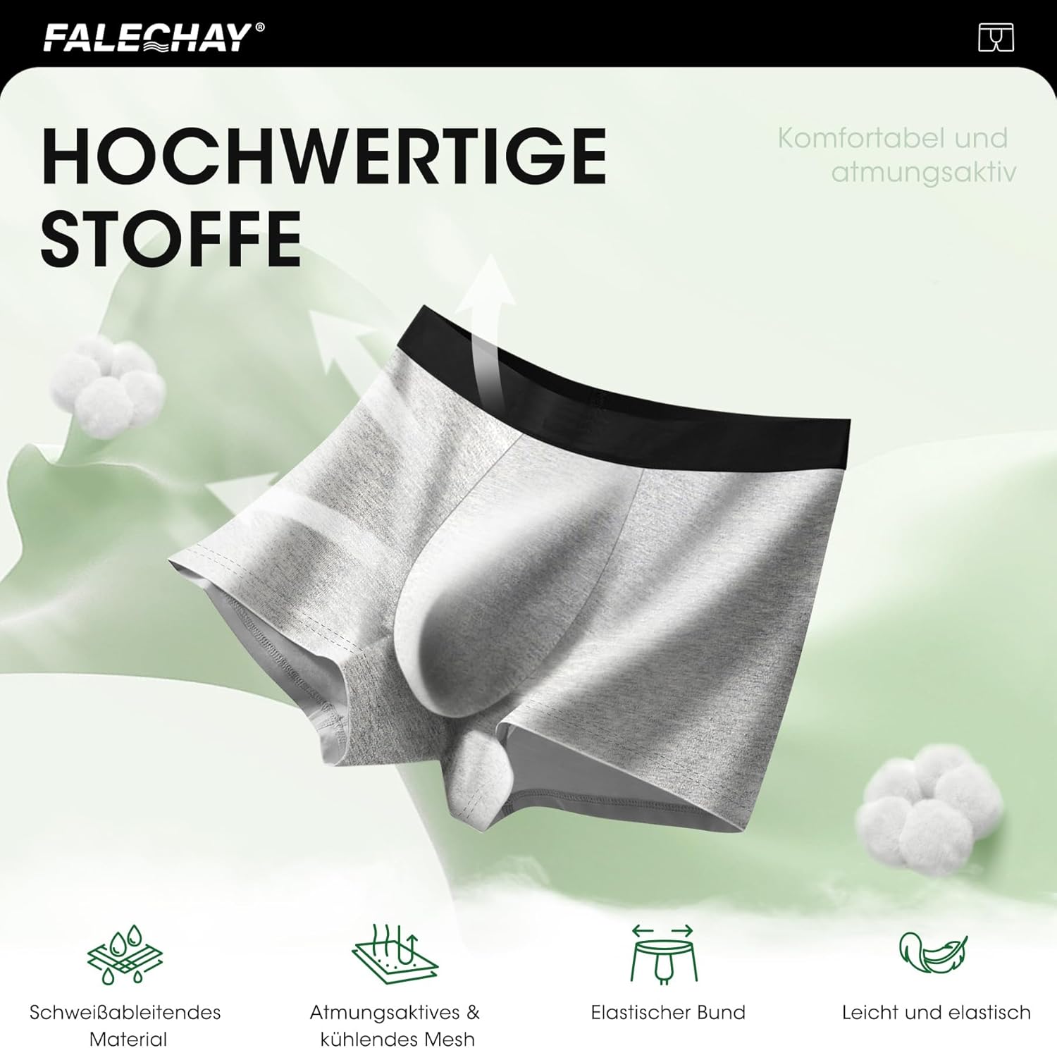 Thumbnail 3 de Falechay Boxershorts Herren im 6er-Pack – Baumwolle ohne kratzende Etiketten (Gr. S–3XL)