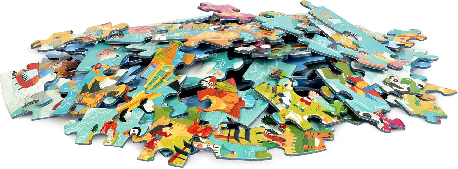 Thumbnail 4 de boppi Round World Map Jigsaw Puzzle for Kids, 150 Pieces