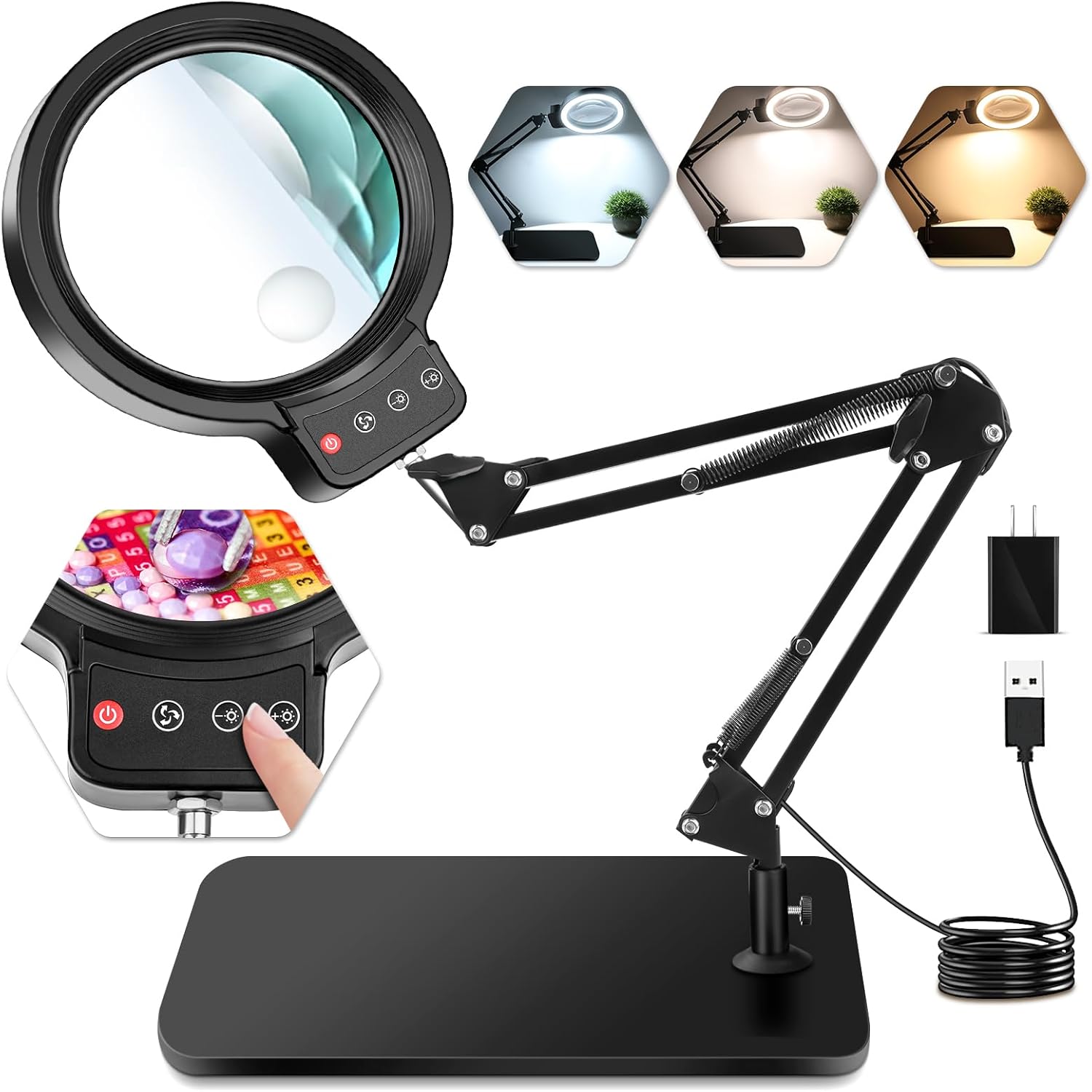 Detalle de Lighted Magnifying Glass with Stand, 5-inch