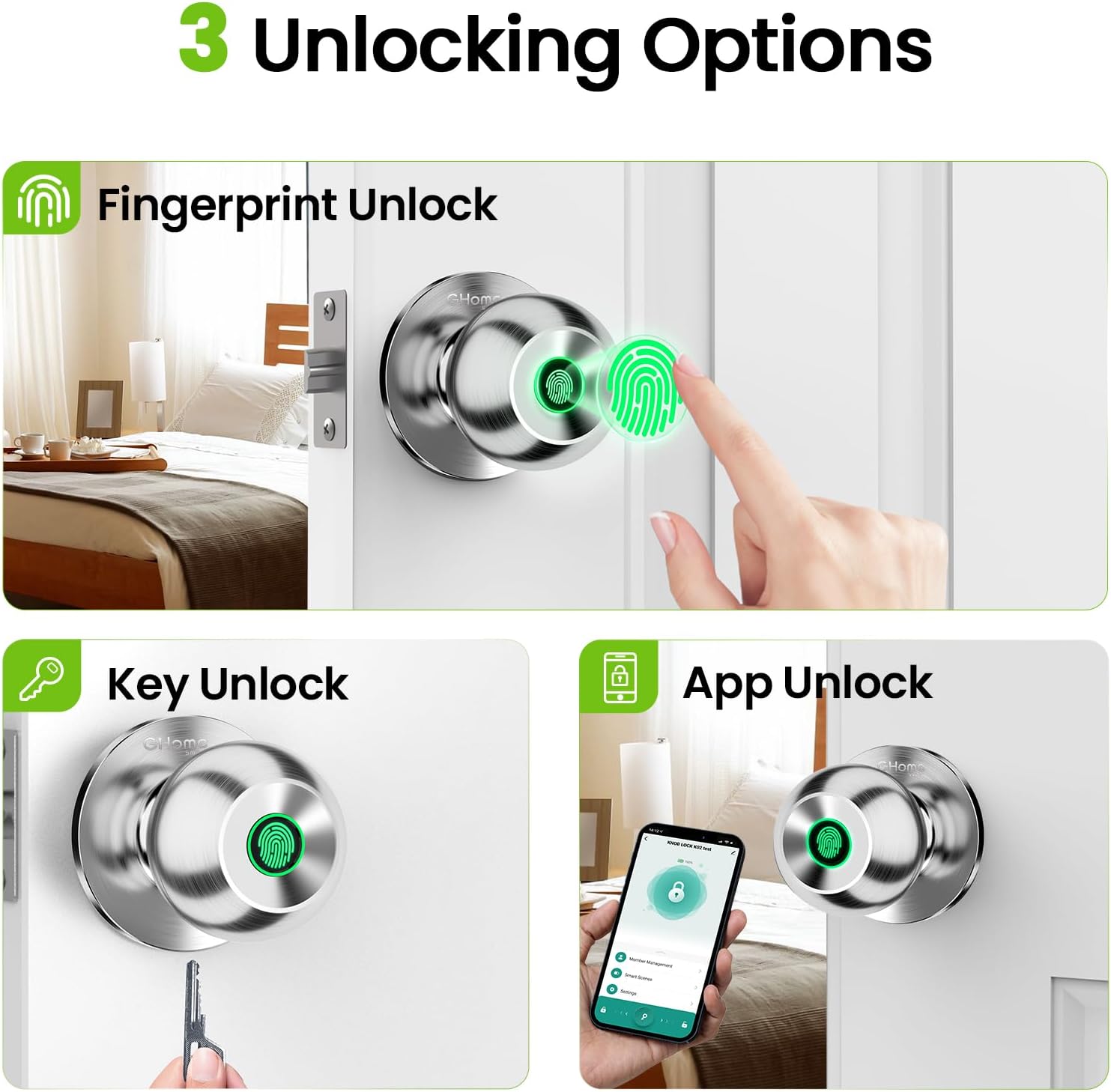 Detalle 2 de GHome Smart Fingerprint Door Knob