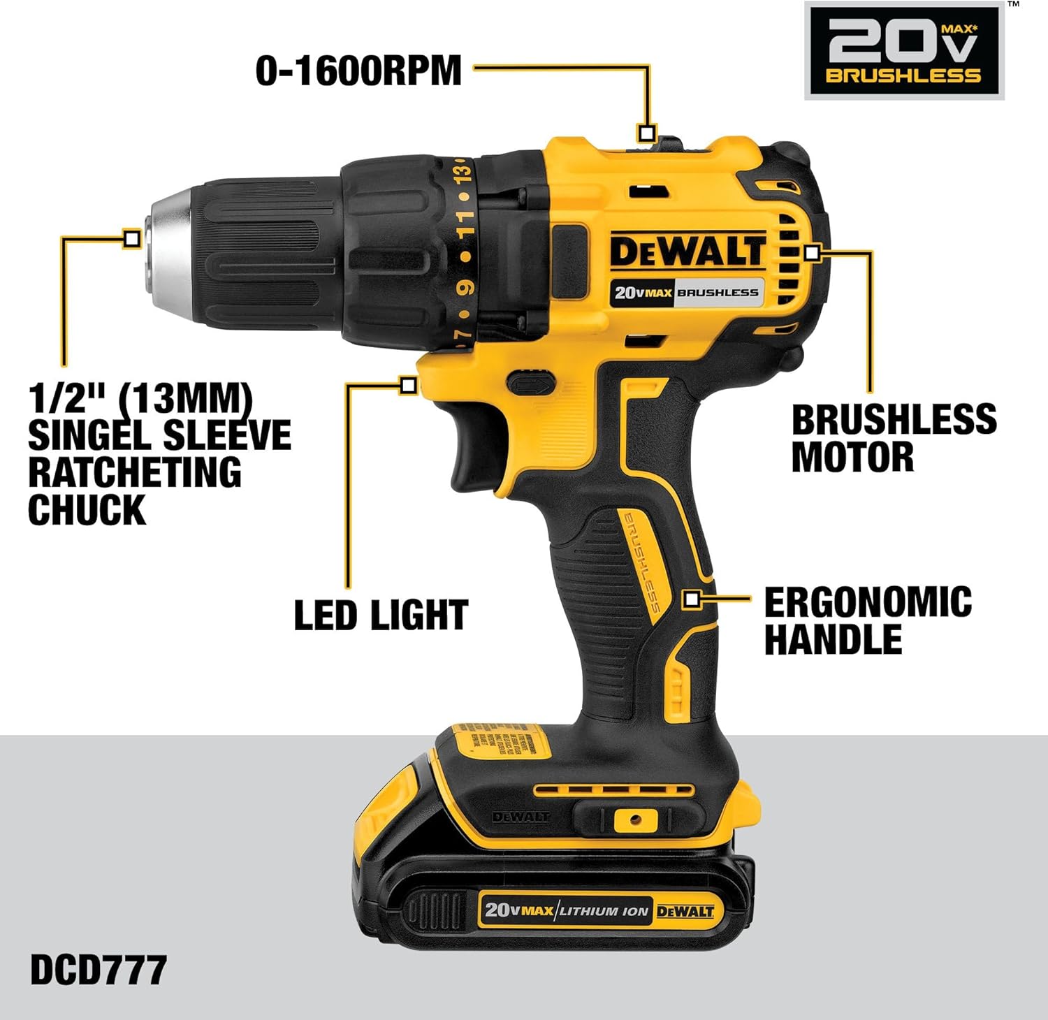 Thumbnail 2 de DEWALT 20V MAX Cordless Drill and Impact Driver (DCK277D2) – 2-Tool Combo Kit