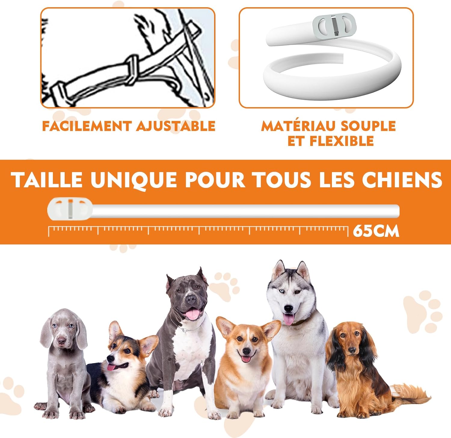 Thumbnail 6 de Aarovibe Collier Anti Puces pour Chien – Réglable 65 cm, Imperméable et Efficace 12 Mois (2 Pack)