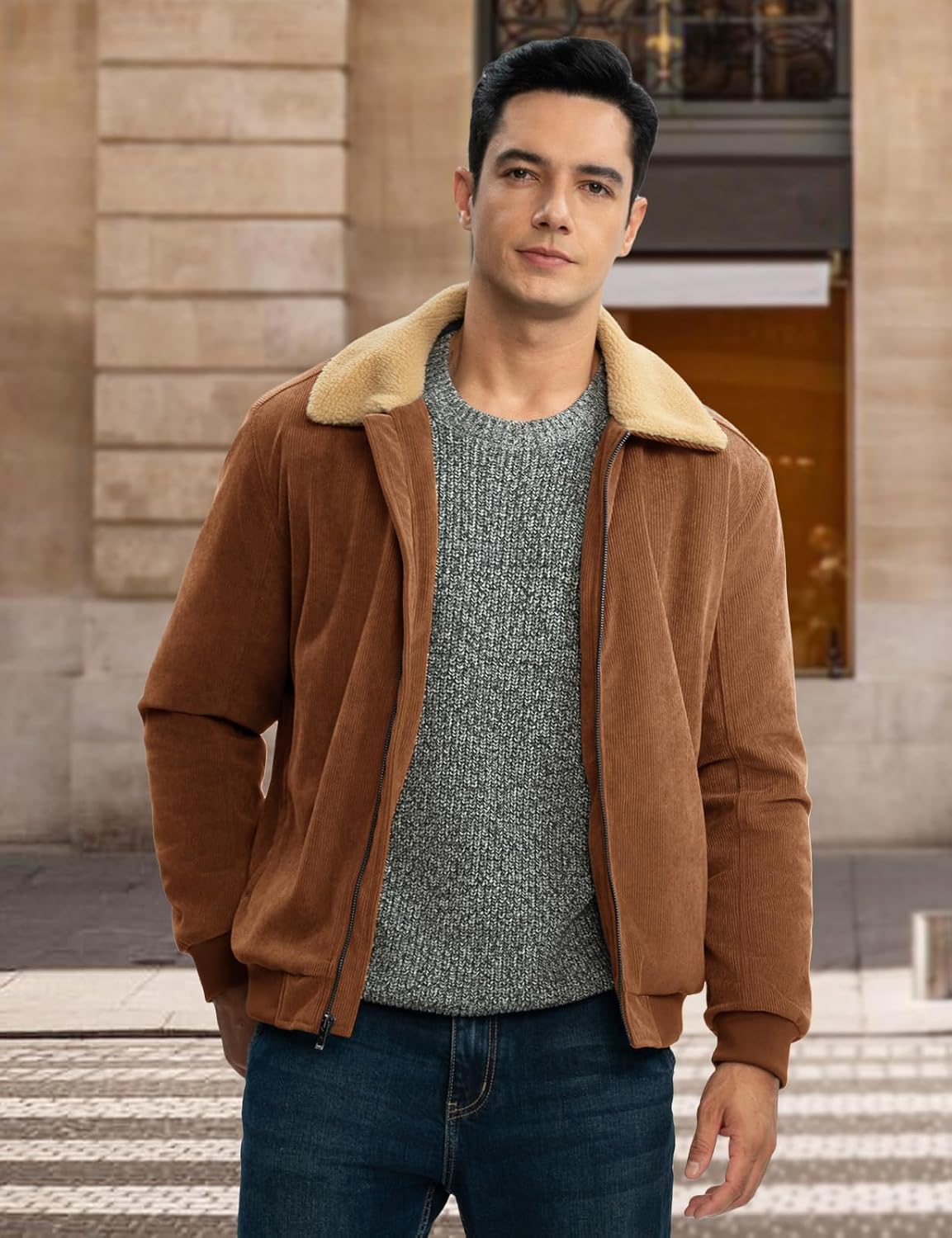Detalle de TBMPOY Men's Corduroy Jacket
