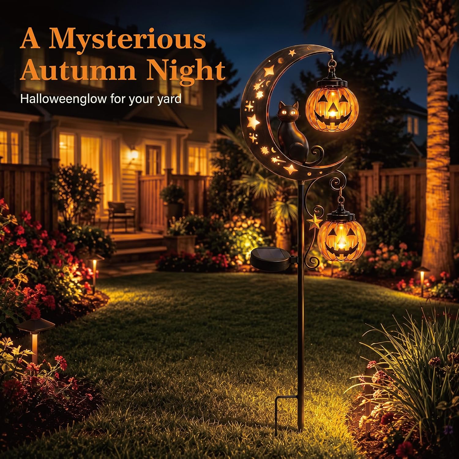 Detalle de Solar Halloween Pumpkin Garden Stake Light