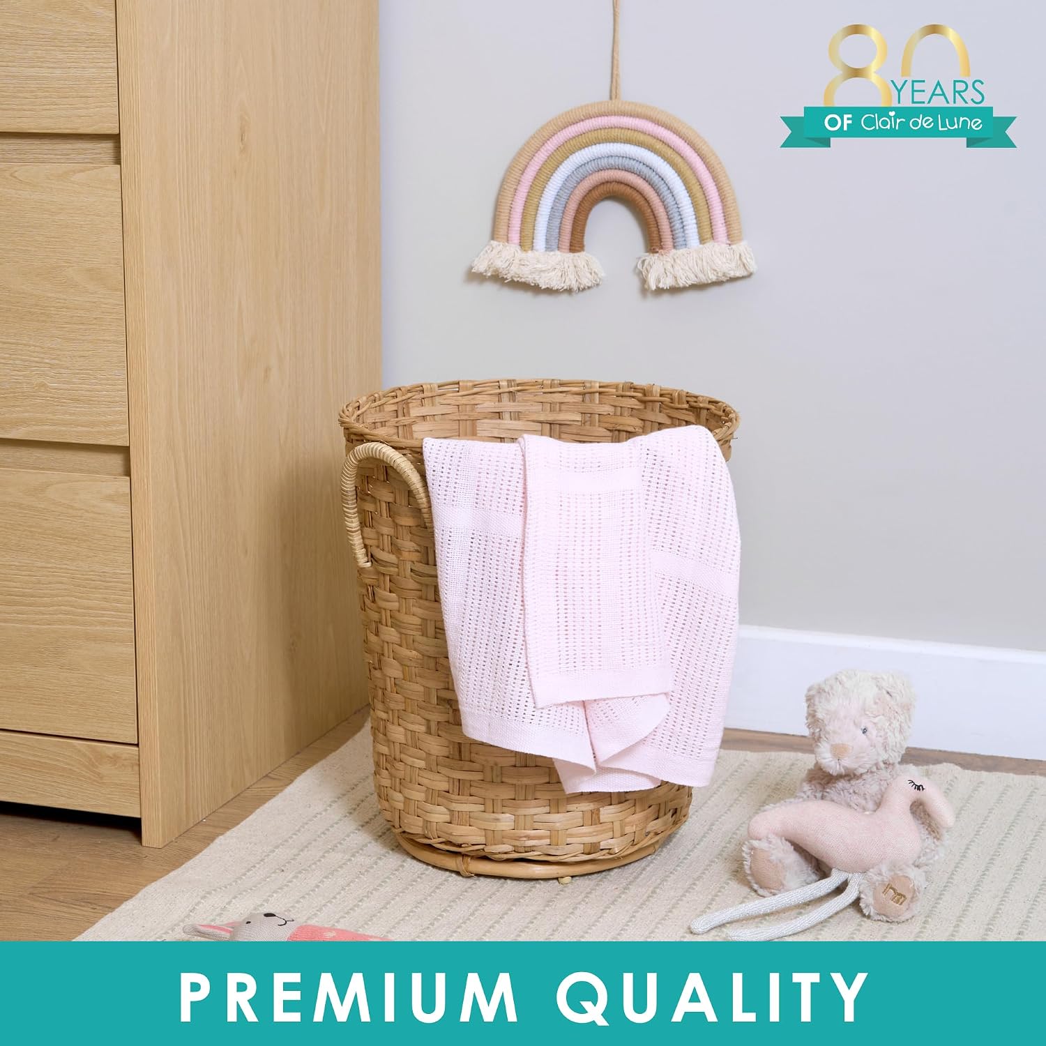 Thumbnail 4 de Clair de Lune Cellular Pram Blanket 70 x 90 cm
