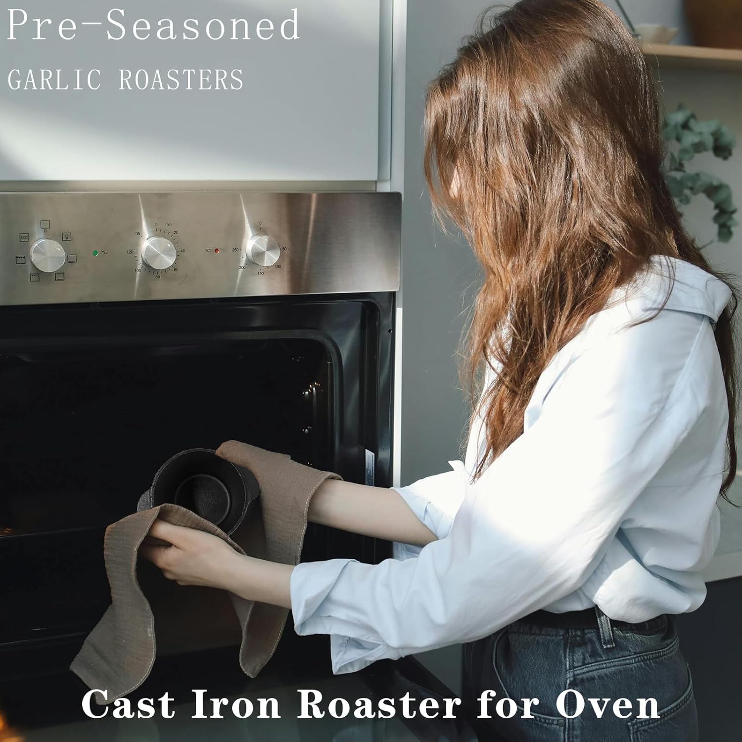 Detalle de BOLVOUD Cast Iron Smoker Roaster