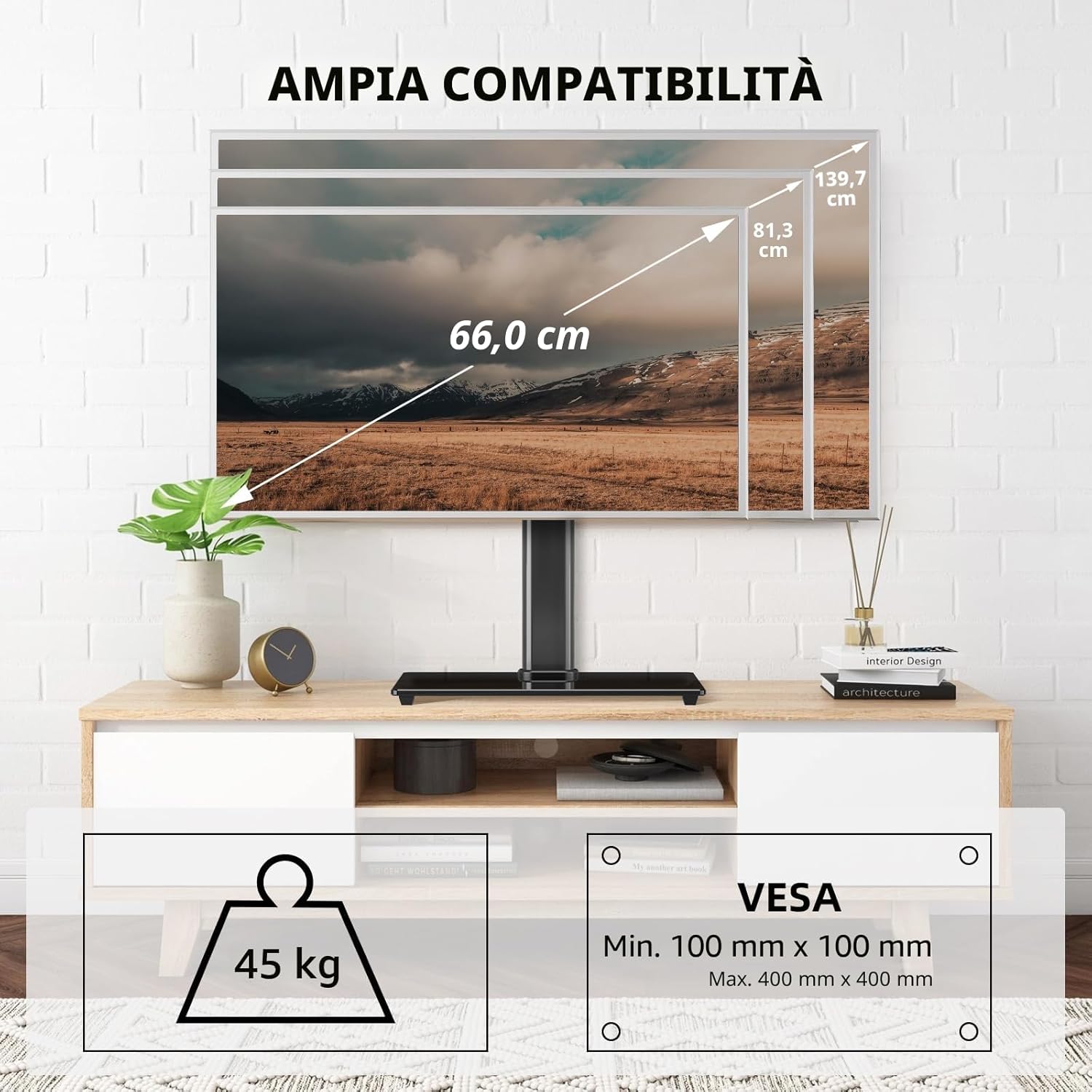 Thumbnail 2 de SUPTEK Supporto TV universale girevole da tavolo TS202 per schermi 26–55'' (fino a 45 kg)