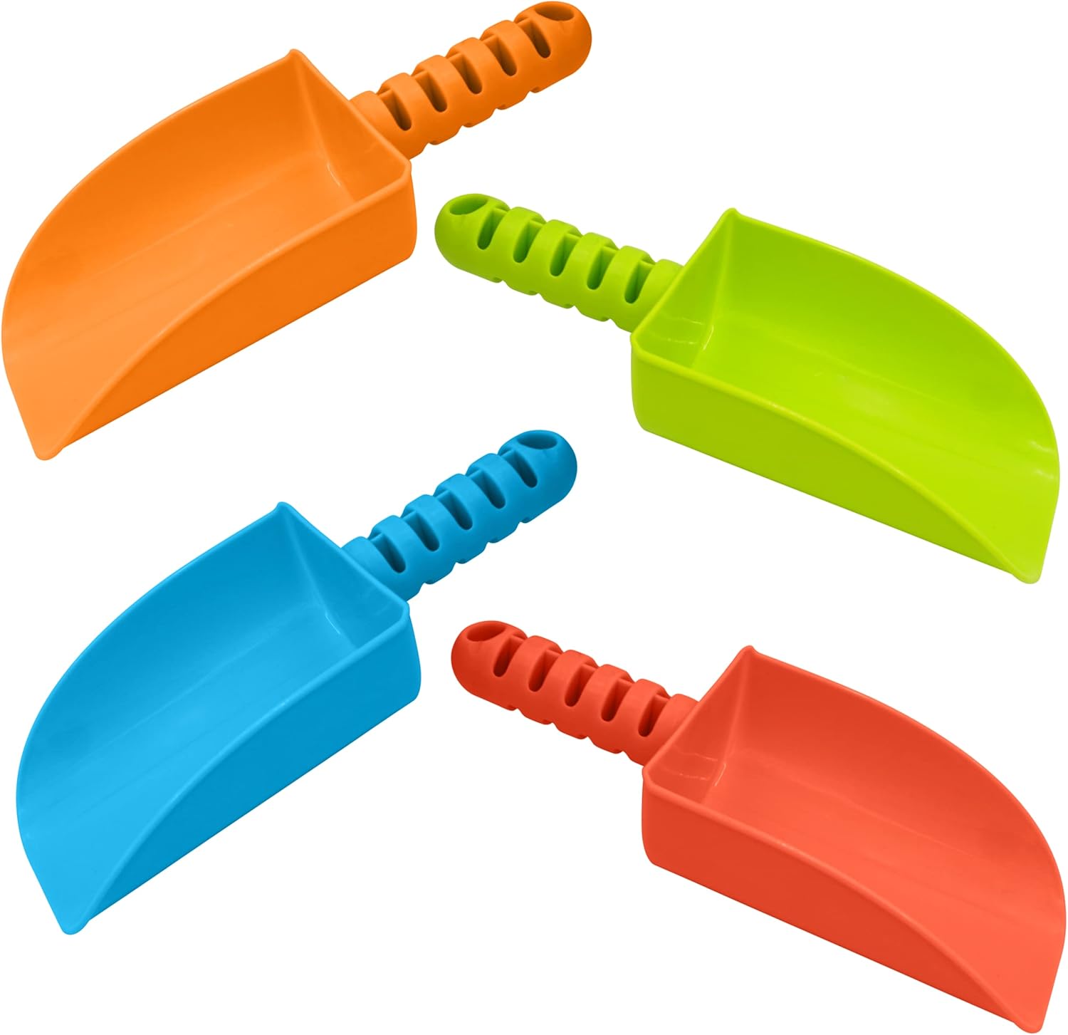 Detalle de 4E's Novelty 4 Pack Beach Shovels — 8 Inch Heavy-Duty Plastic Sand Shovels for Kids