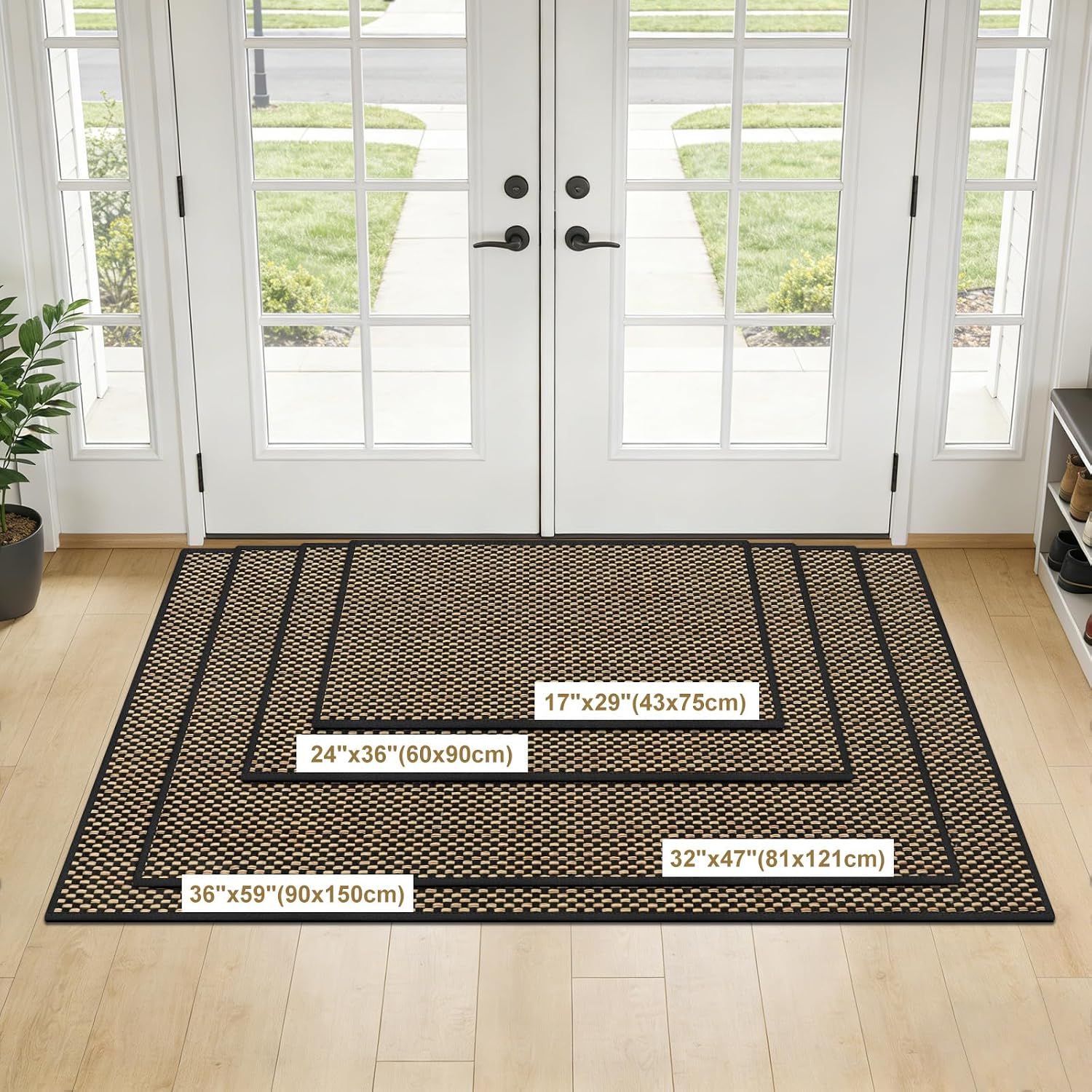 Thumbnail 1 de LEKEEPGO XNE011 Indoor Doormat, 24" x 36", Low-Profile Polyester