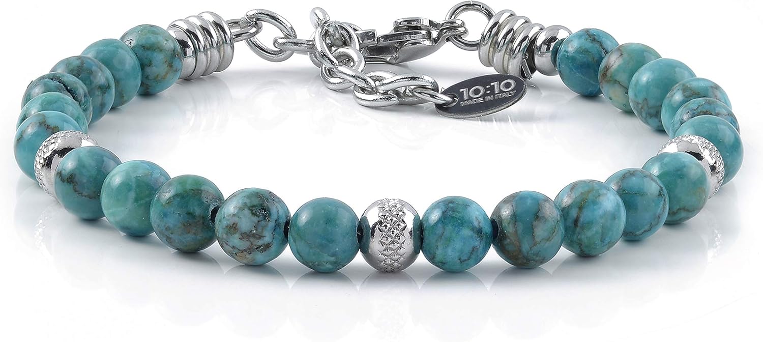 Thumbnail 1 de 10:10 Bracciale pietre turchese 6 mm