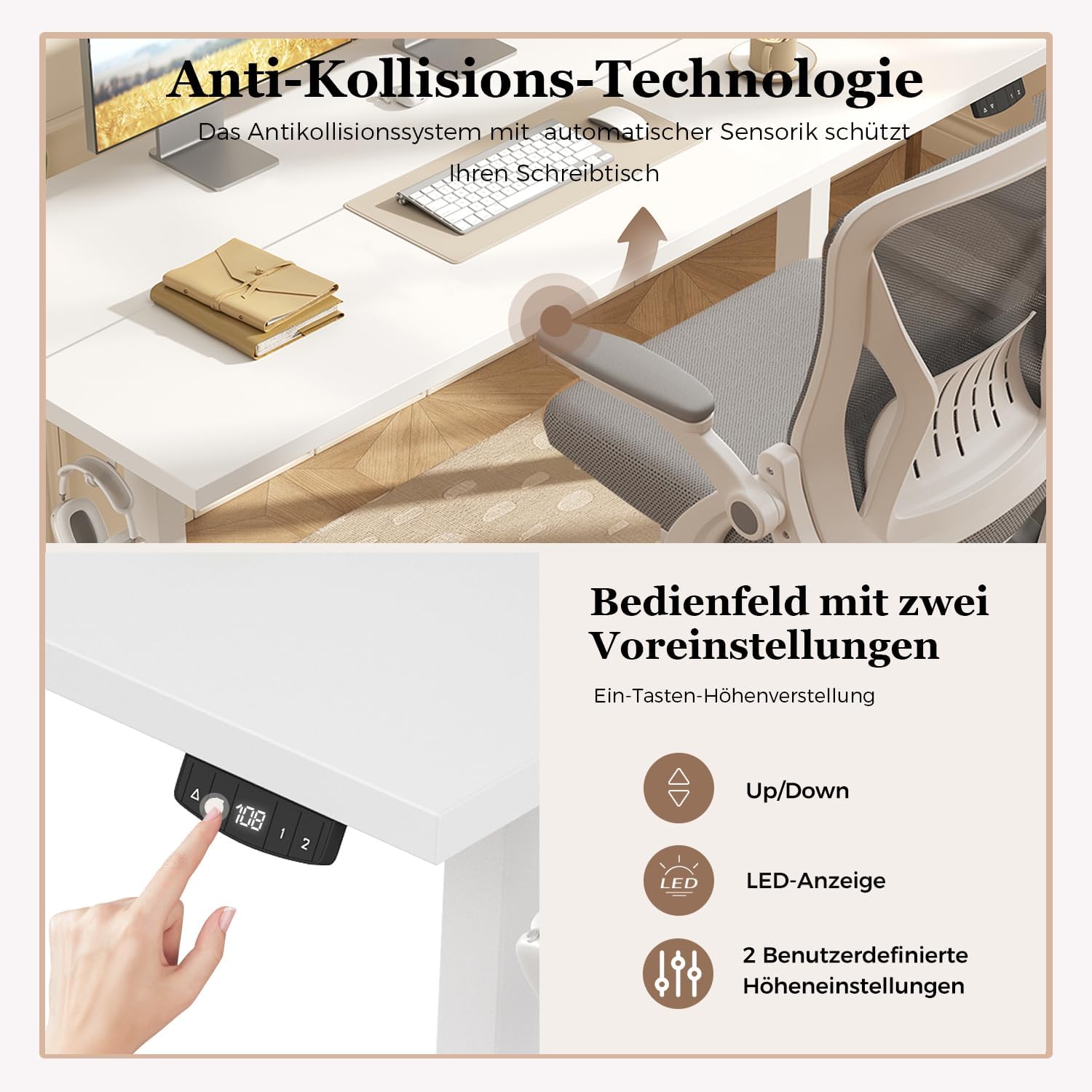 Thumbnail 4 de Klicelor Steh-Sitz-Schreibtisch 100 x 60 cm