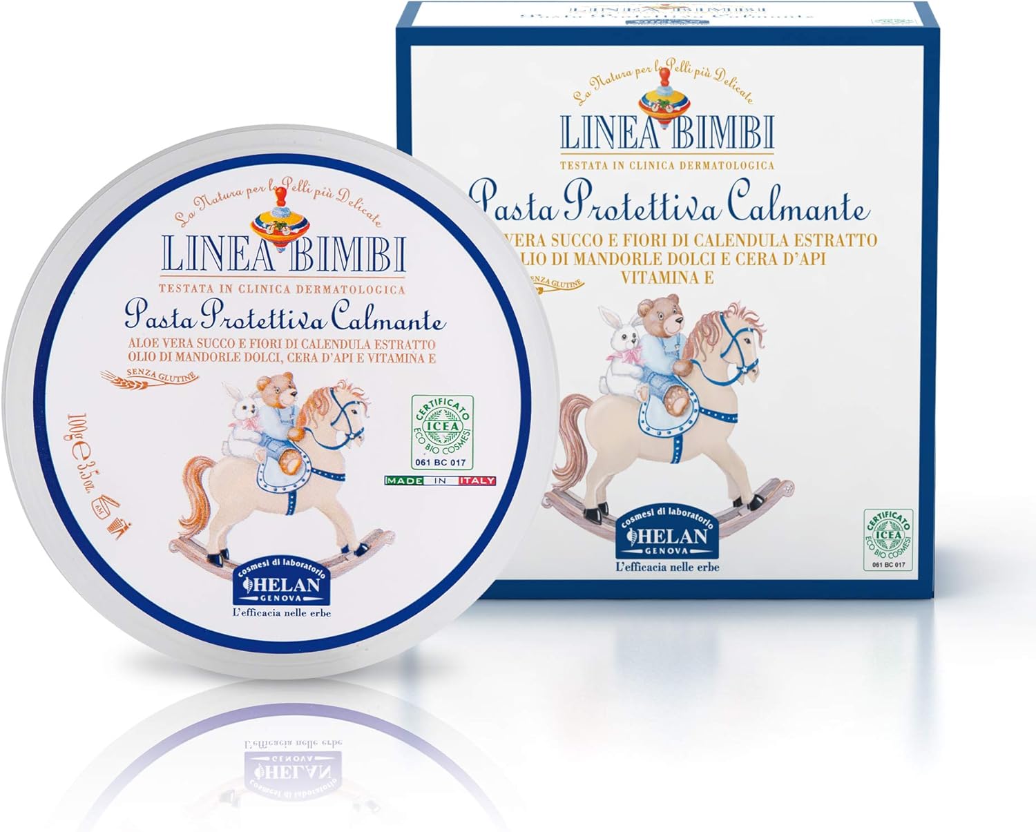 Detalle de Helan Linea Bimbi Set Bagnetto Neonato Trio: shampoo/bagnoschiuma, amido di riso e crema cambio pannolino