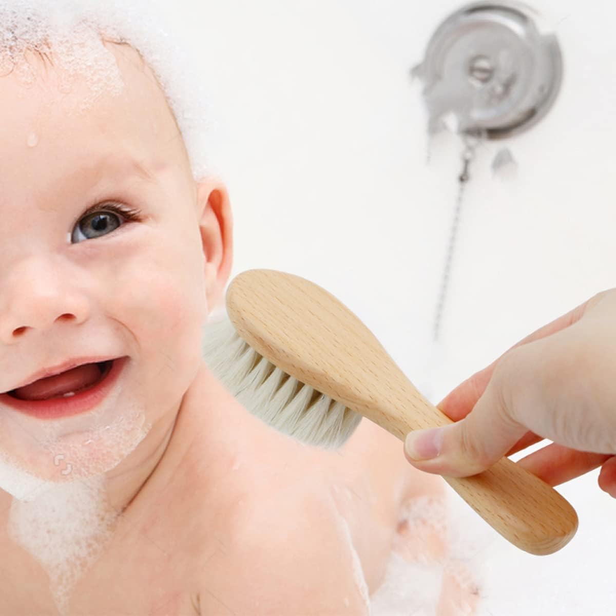 Thumbnail 5 de Molylove 2PCS Baby Hair Brush: Soft Goat Bristle Wooden Brush for Newborns & Toddlers