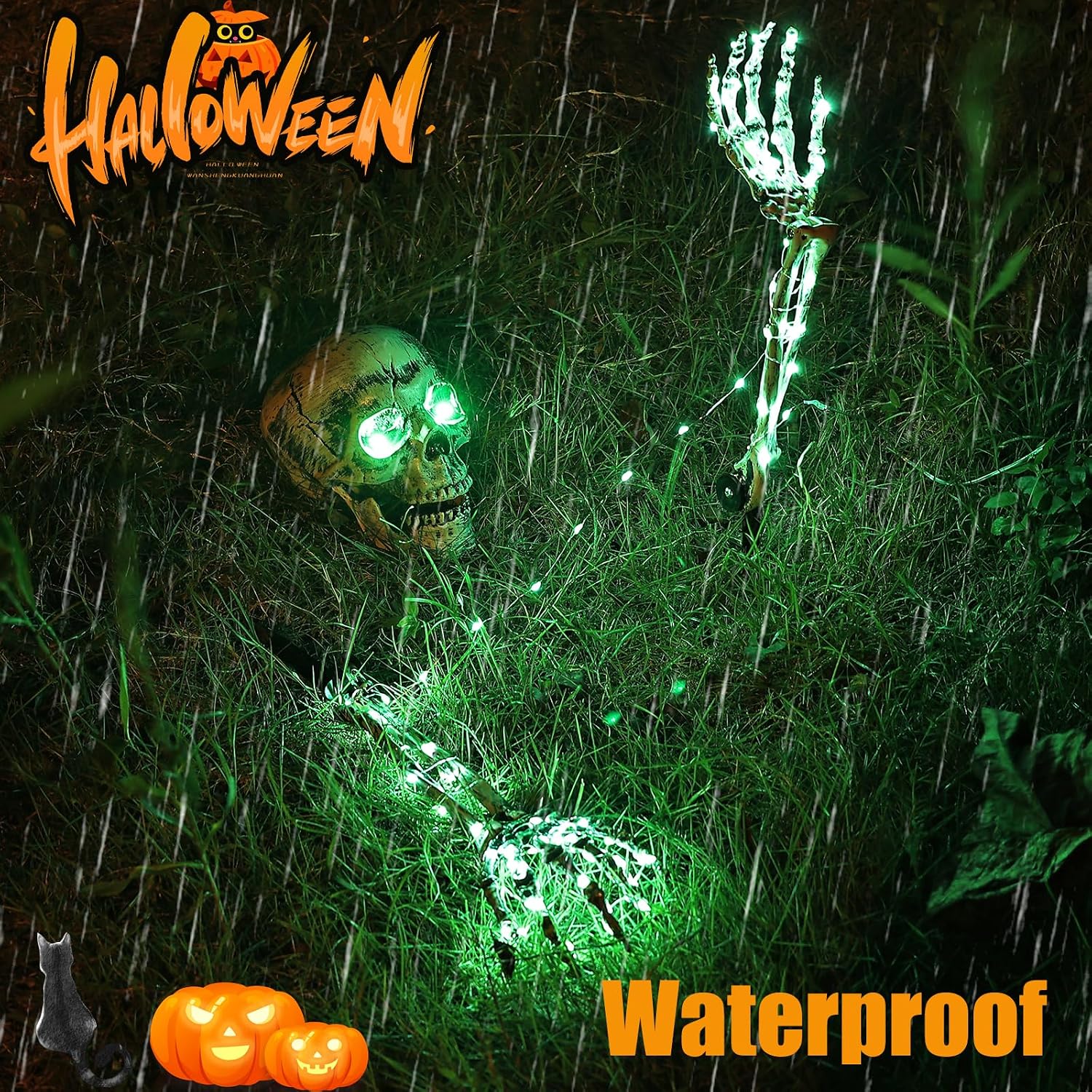 Thumbnail 6 de Jkwiwe KLT-ZSQ Halloween Skeleton Stakes with 100 Green Lights