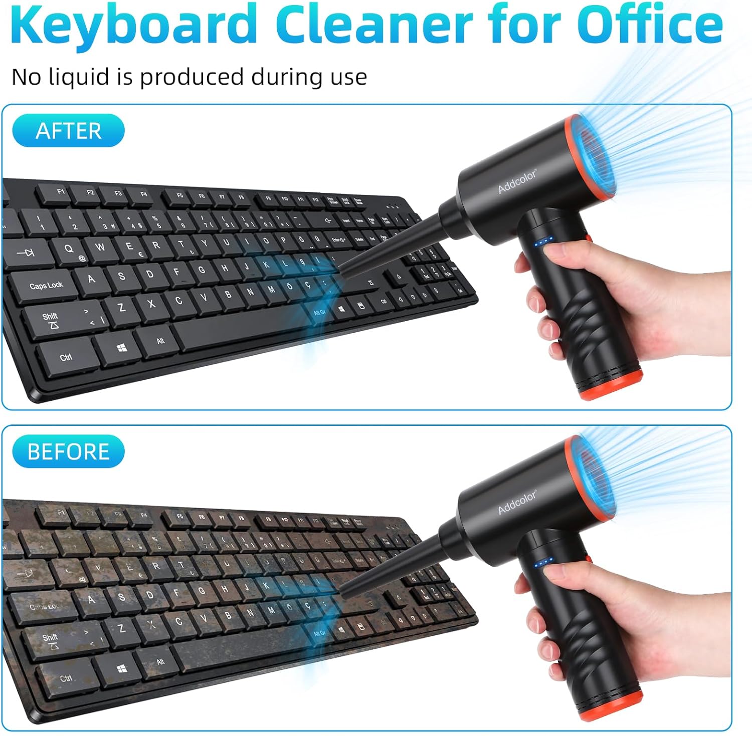 Thumbnail 3 de ADDCOLOR AD-38 Air Duster ricaricabile 6000 mAh con 3 velocità e LED