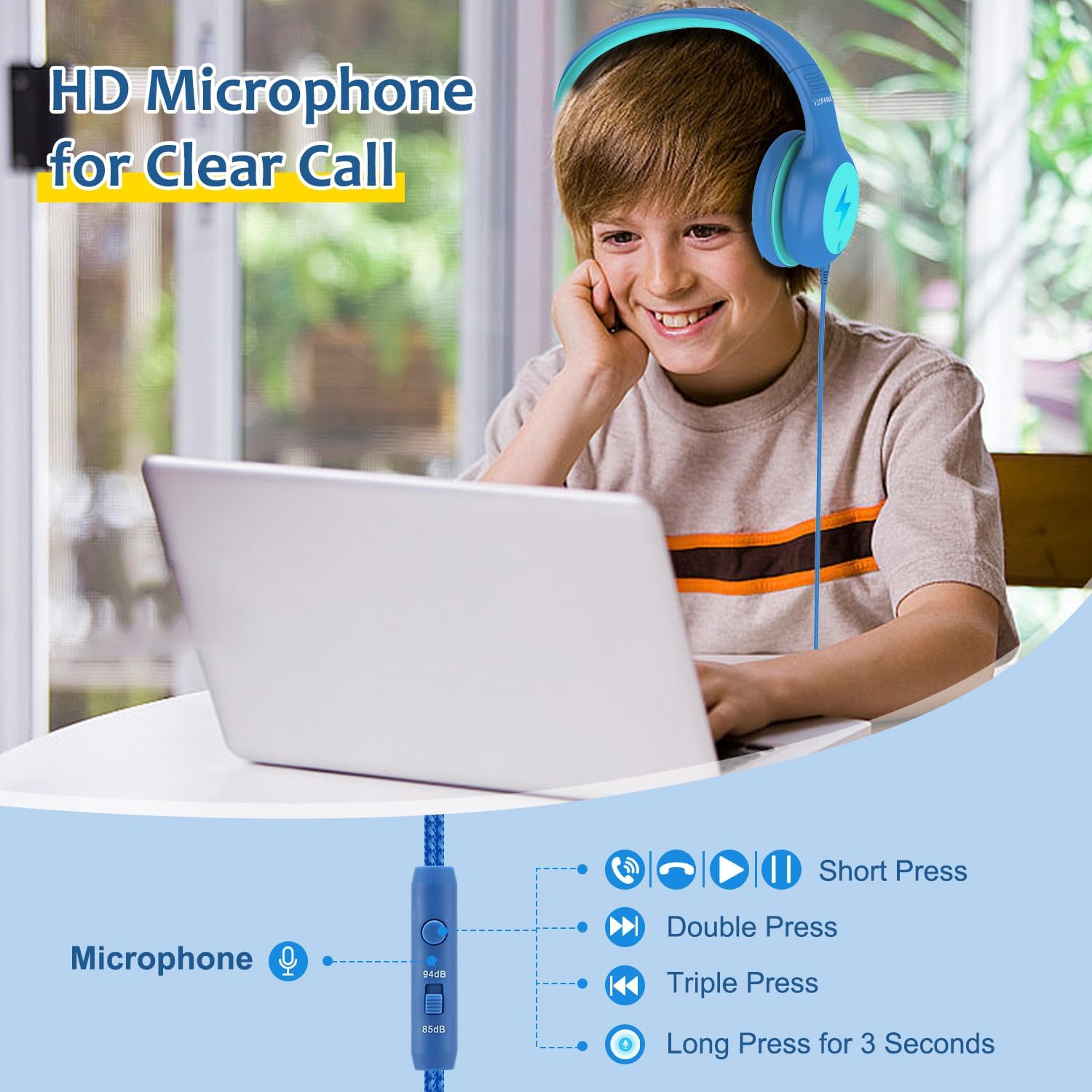 Thumbnail 3 de Voopwink KH3 Kids Wired USB-C Headphones
