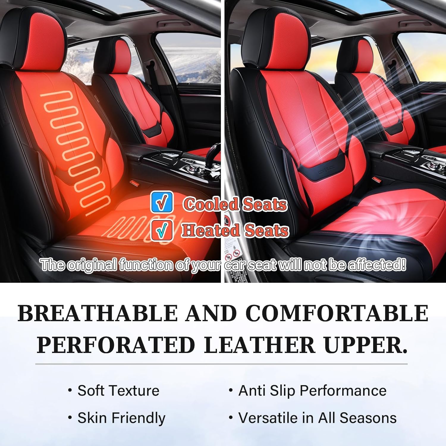 Thumbnail 5 de Coverado Seat Covers: Front Car Seat Covers in Nappa Leather, Waterproof, Universal Fit