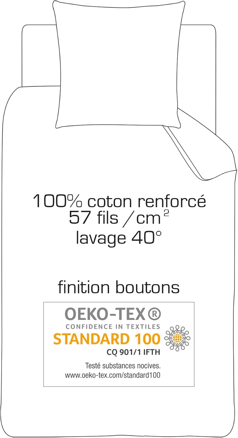 Thumbnail 6 de MATT & ROSE Parure de lit Garçon 140x200 cm Dinos, 100% coton Oeko-TEX (housse + taie 63x63 cm)