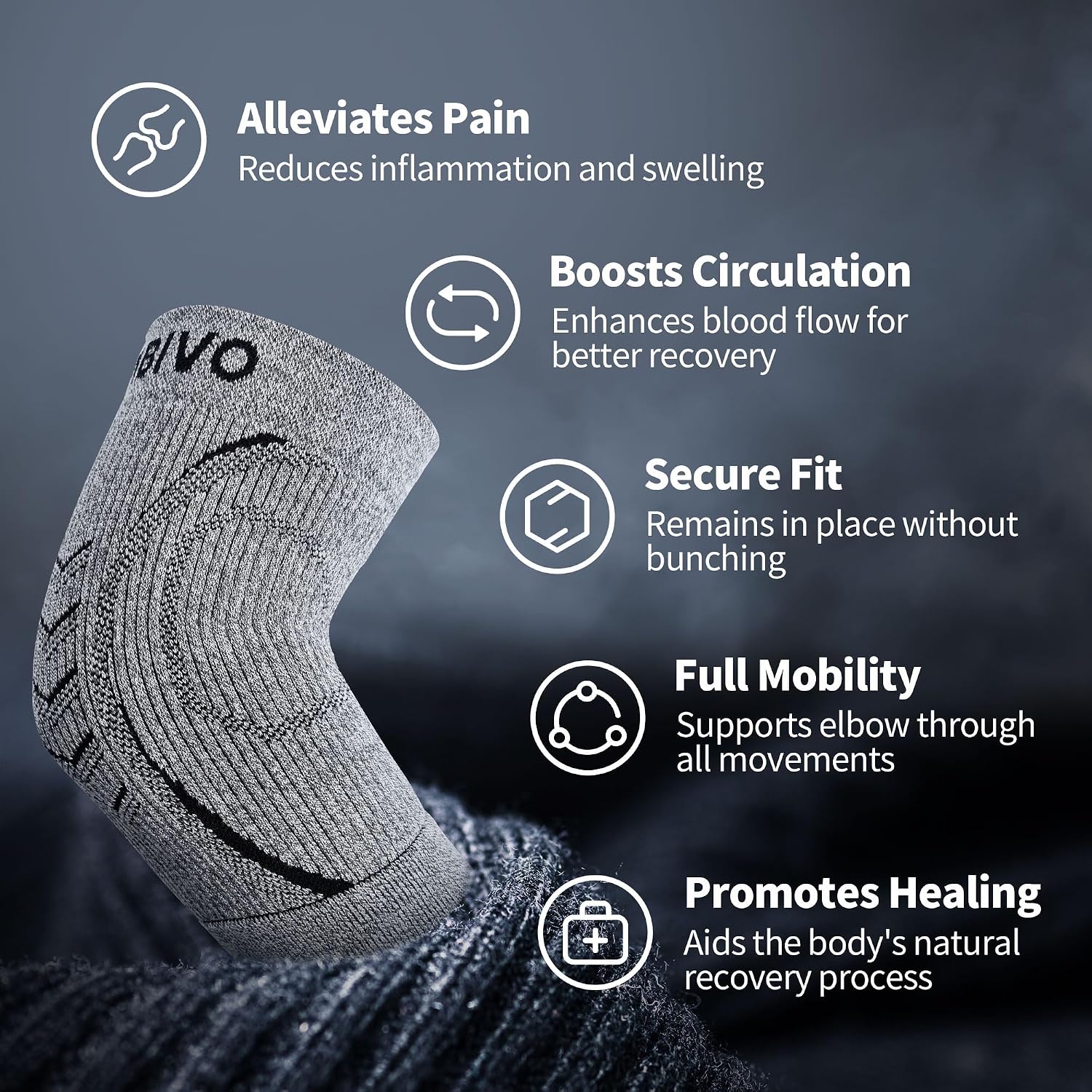 Detalle 2 de CAMBIVO 2 Pack Elbow Support Compression Sleeves for Tennis Elbow & Golf Elbow