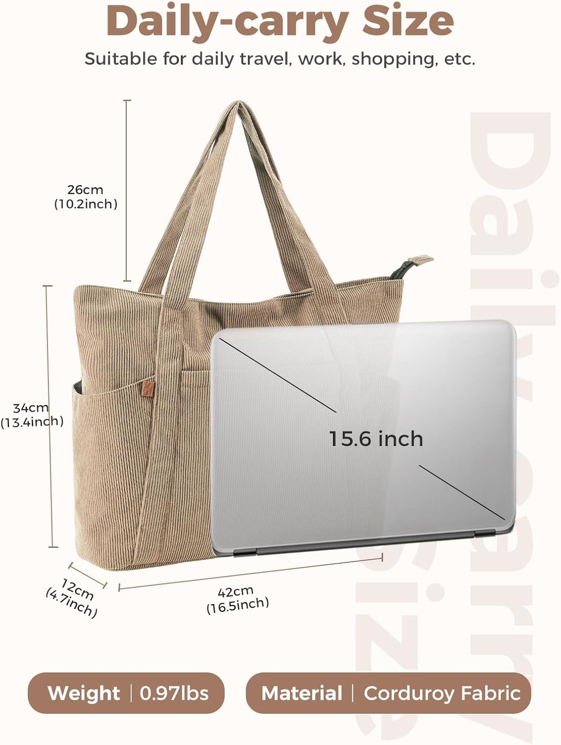 Thumbnail 2 de Lekespring Cord Laptoptasche 18 L Damen 👜