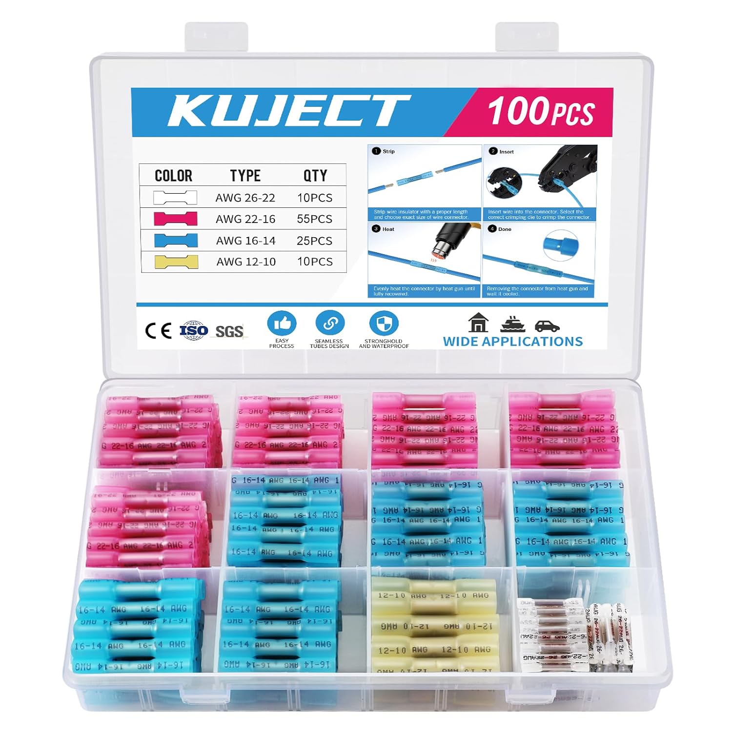 Detalle de Kuject Quetschverbinder Set 100 Stück