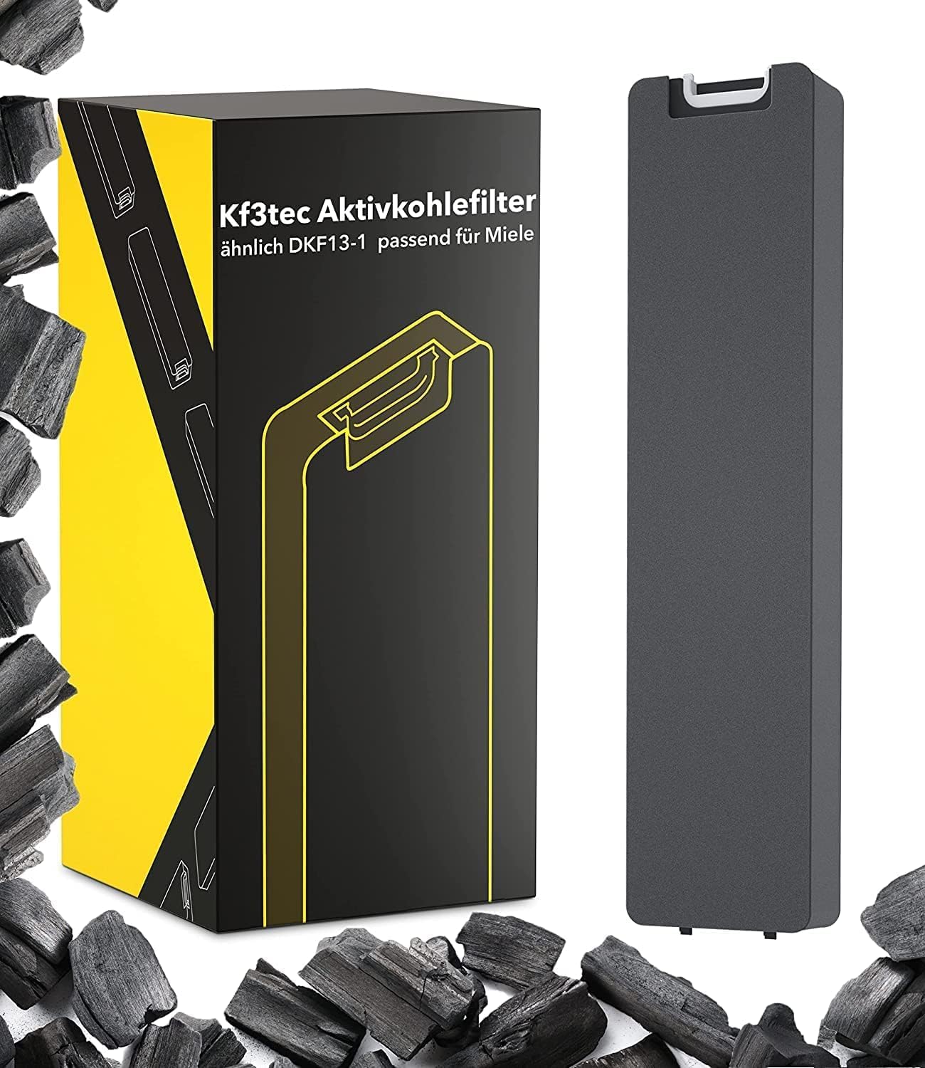 KF3TEC® Aktivkohlefilter (ähnlich DKF13-1 / 6485741) für Miele Dunstabzugshauben DA 3XXX – passender Ersatz