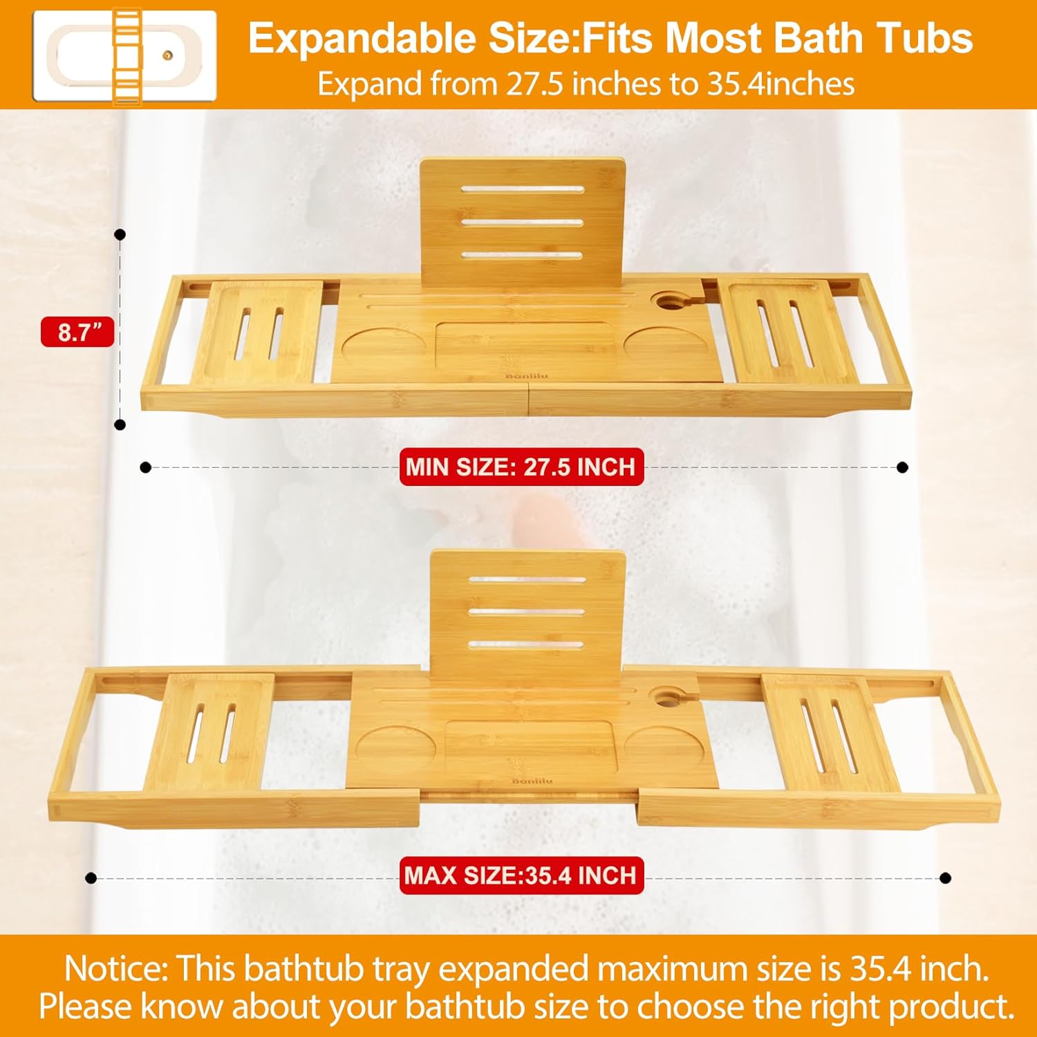 Detalle 2 de Badewannenablage ausziehbar 70–82 cm