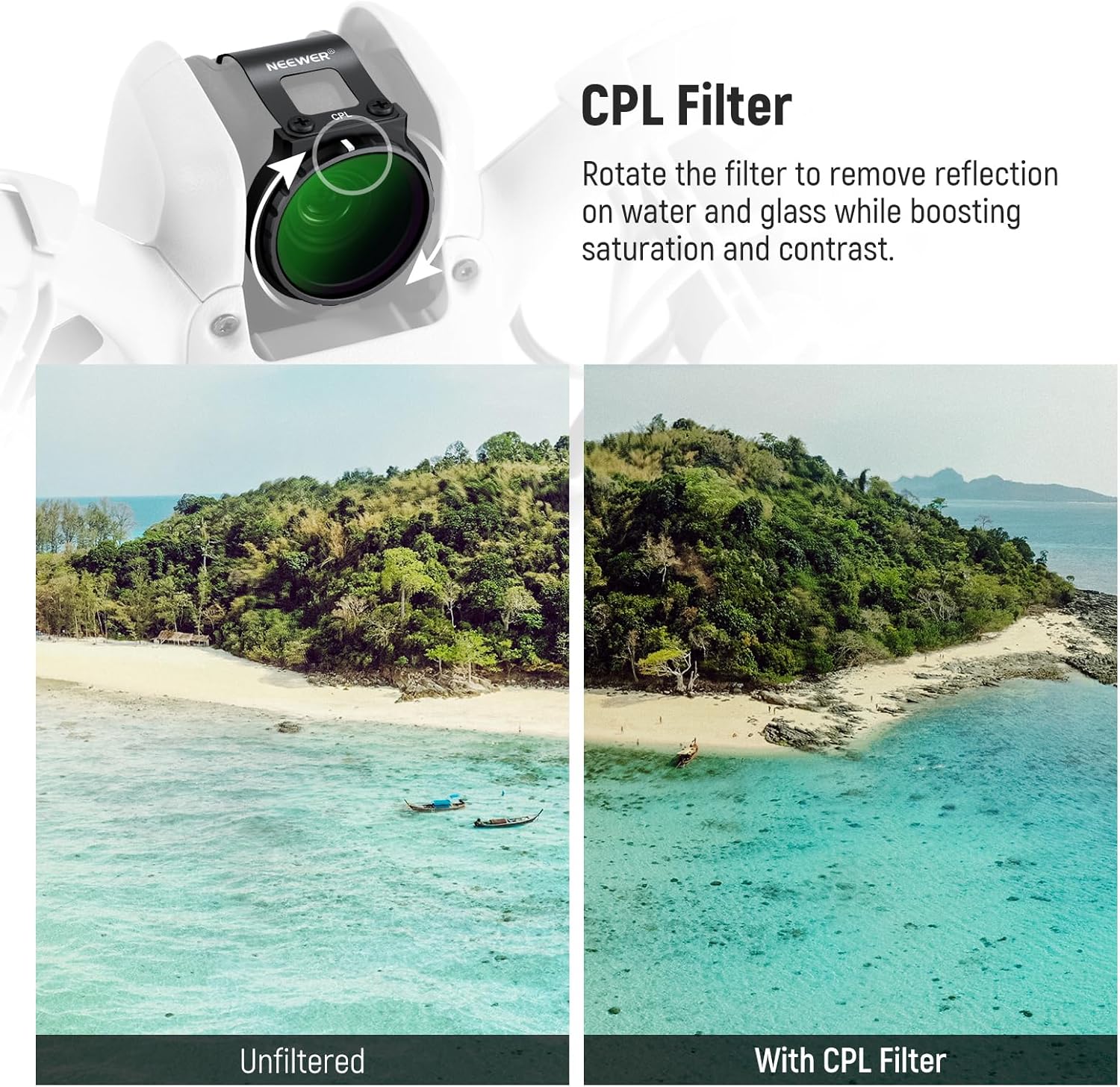 Detalle de NEEWER Filter-Set für NEO Drohne (6er Pack) CPL/ND-Filter – kompatibel mit DJI NEO