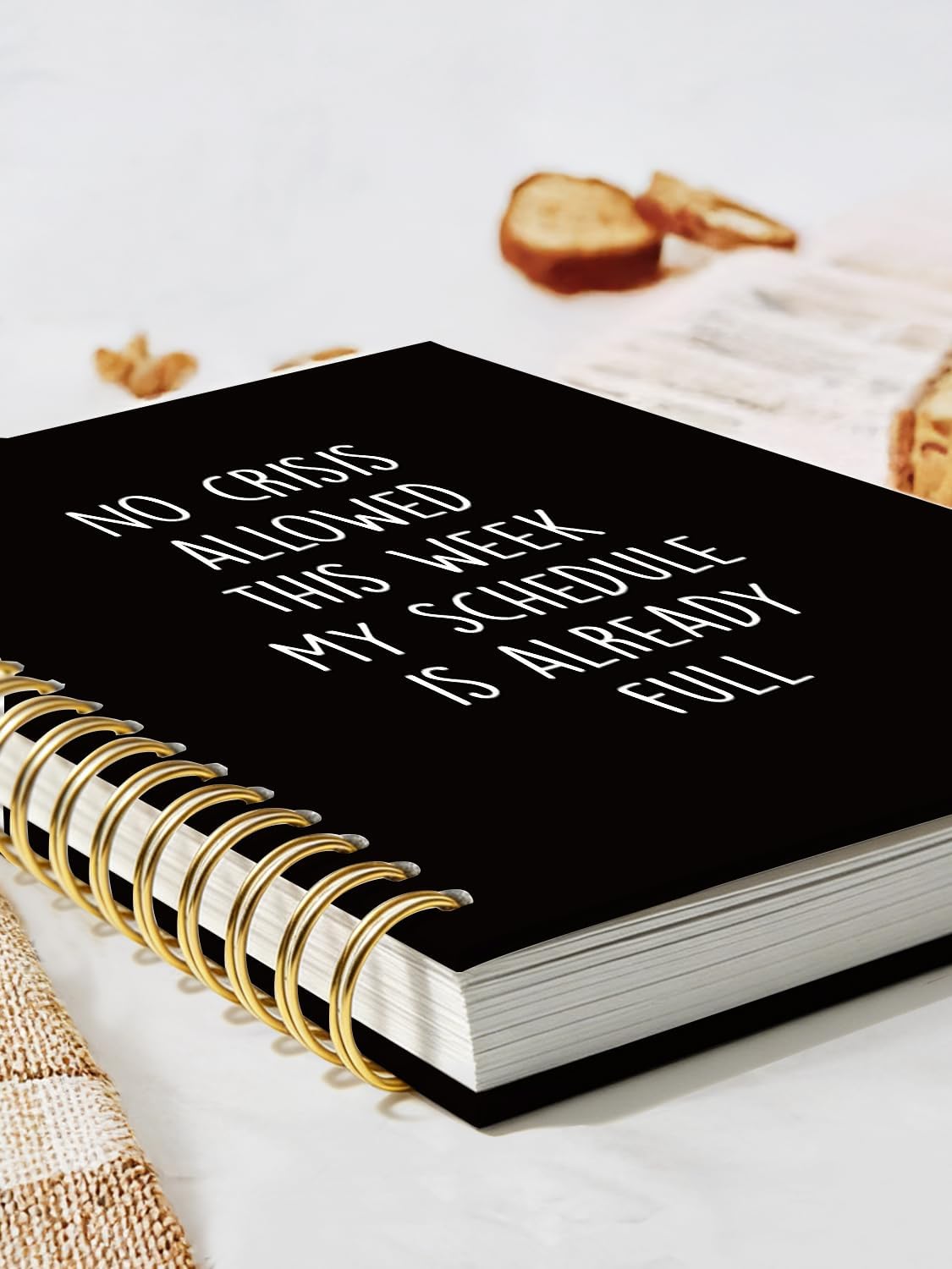 Detalle de ISANOU No Crisis Allowed This Week Hardcover Spiral Notebook, 5.5 x 8.3-Inch