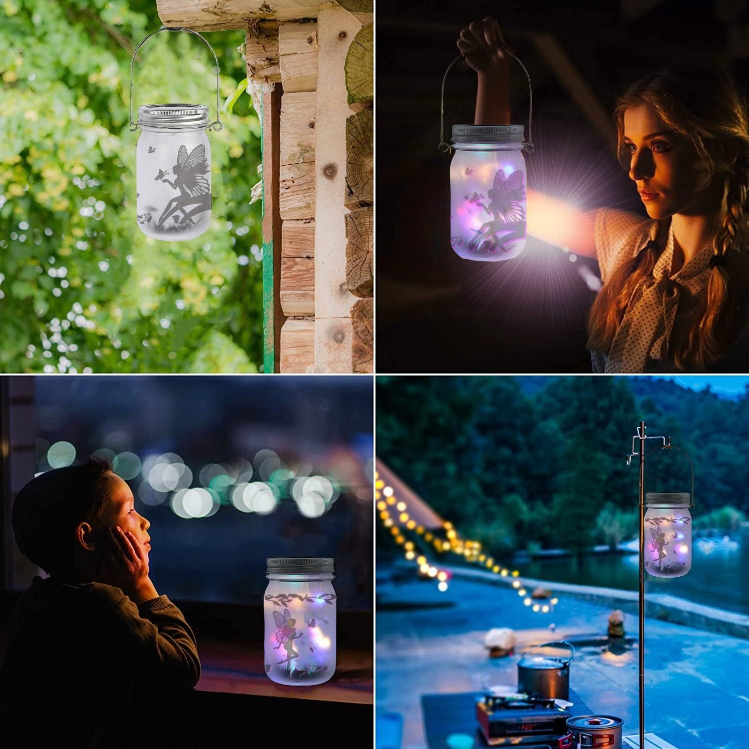 Thumbnail 3 de Solar Fairy Lantern Outdoor – Frosted Glass Mason Jar LED Lights