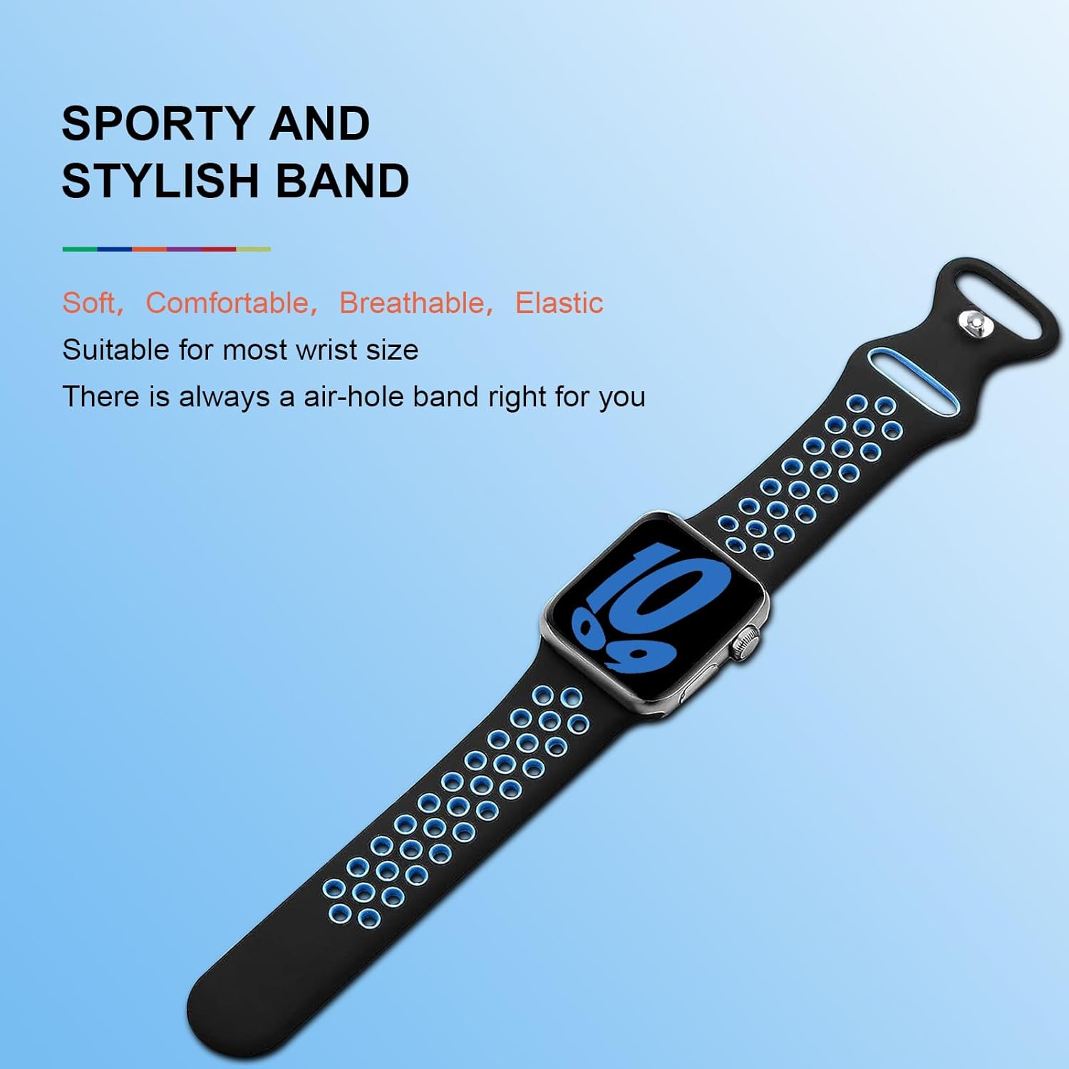 Thumbnail 3 de Sport Silicone Strap for Apple Watch (38mm–49mm) – breathable, skin-friendly replacement band