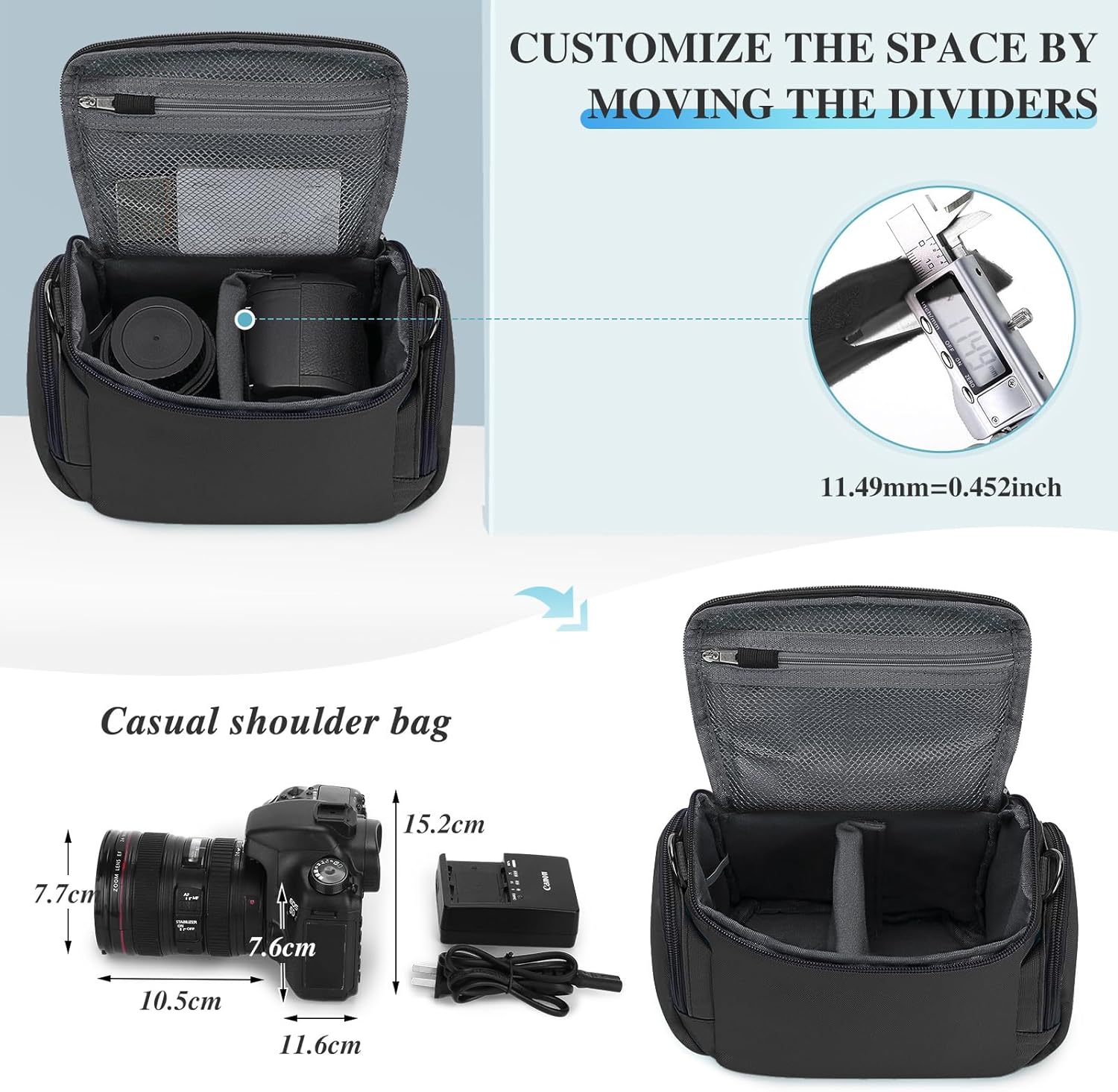 Thumbnail 6 de BAIGIO Camera Bag for DSLR: Waterproof, Cross-Body Case with Adjustable Strap