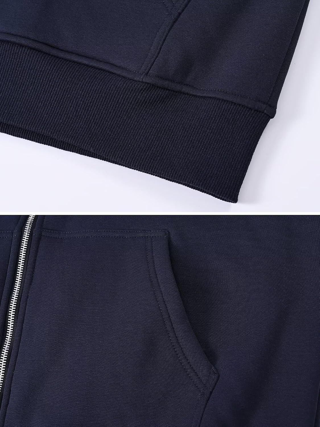 Detalle 2 de PrimeCrest fleece-sweatjack voor heren met capuchon, rits en zijzakken