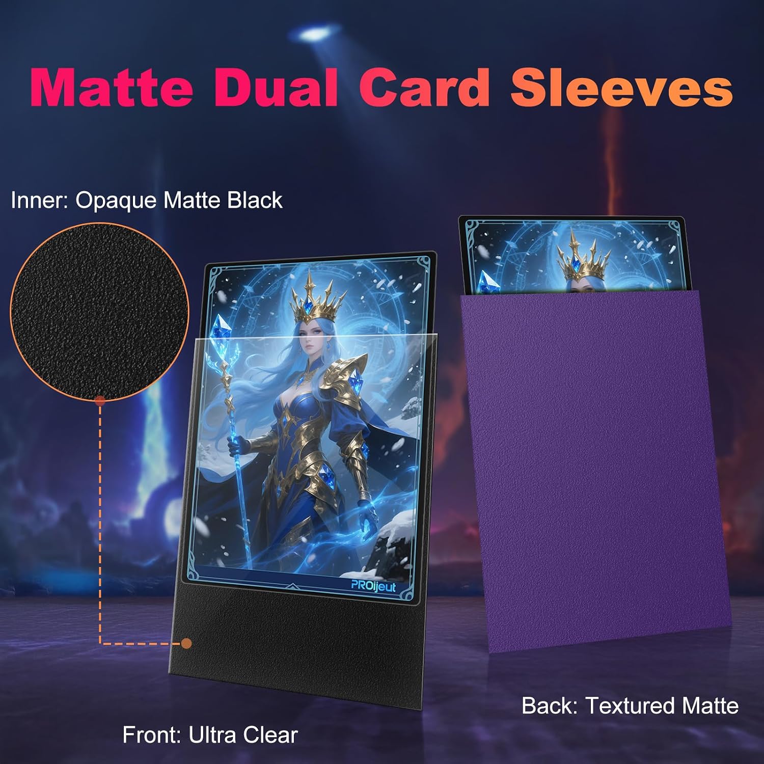 Detalle de 1200 Pack Card Sleeves: Matte Dual Trading Card Sleeves with Opaque Back