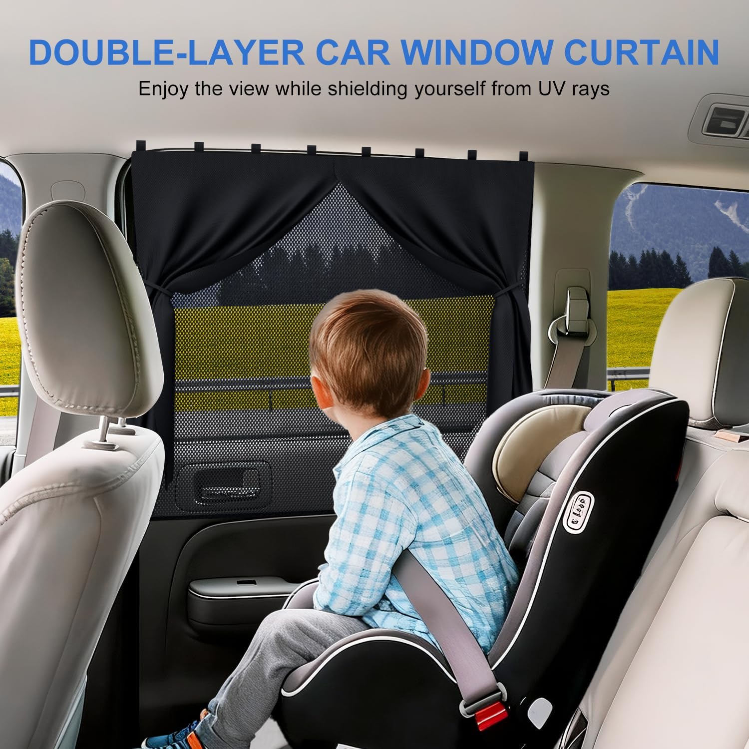 Detalle de PEMOTech Sonnenschutz Auto Baby – 2 Stück magnetisch, UV-Schutz 99%