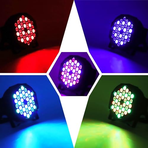 Detalle 2 de U`King set da 4 fari PAR LED RGB da 72 W con telecomando e borsa