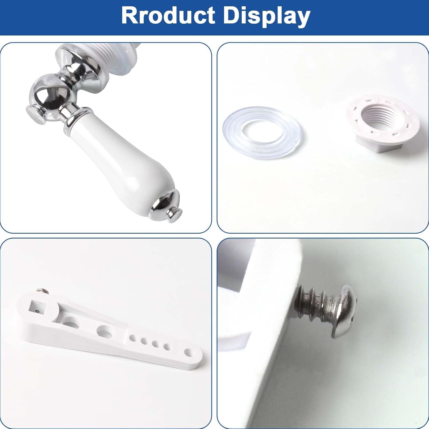 Detalle de ProChosen Ceramic Toilet Flush Handle – Universal Chrome-Plated Cistern Lever