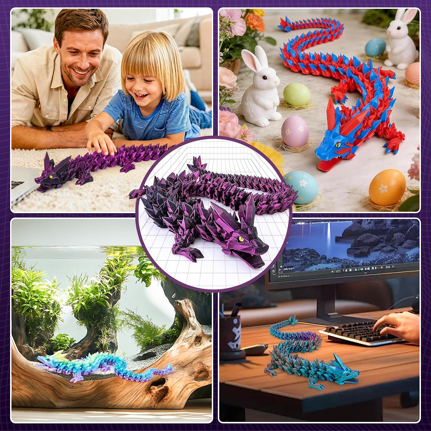 Detalle 2 de 24 inch 3D Printed Dragon Toy Fidget