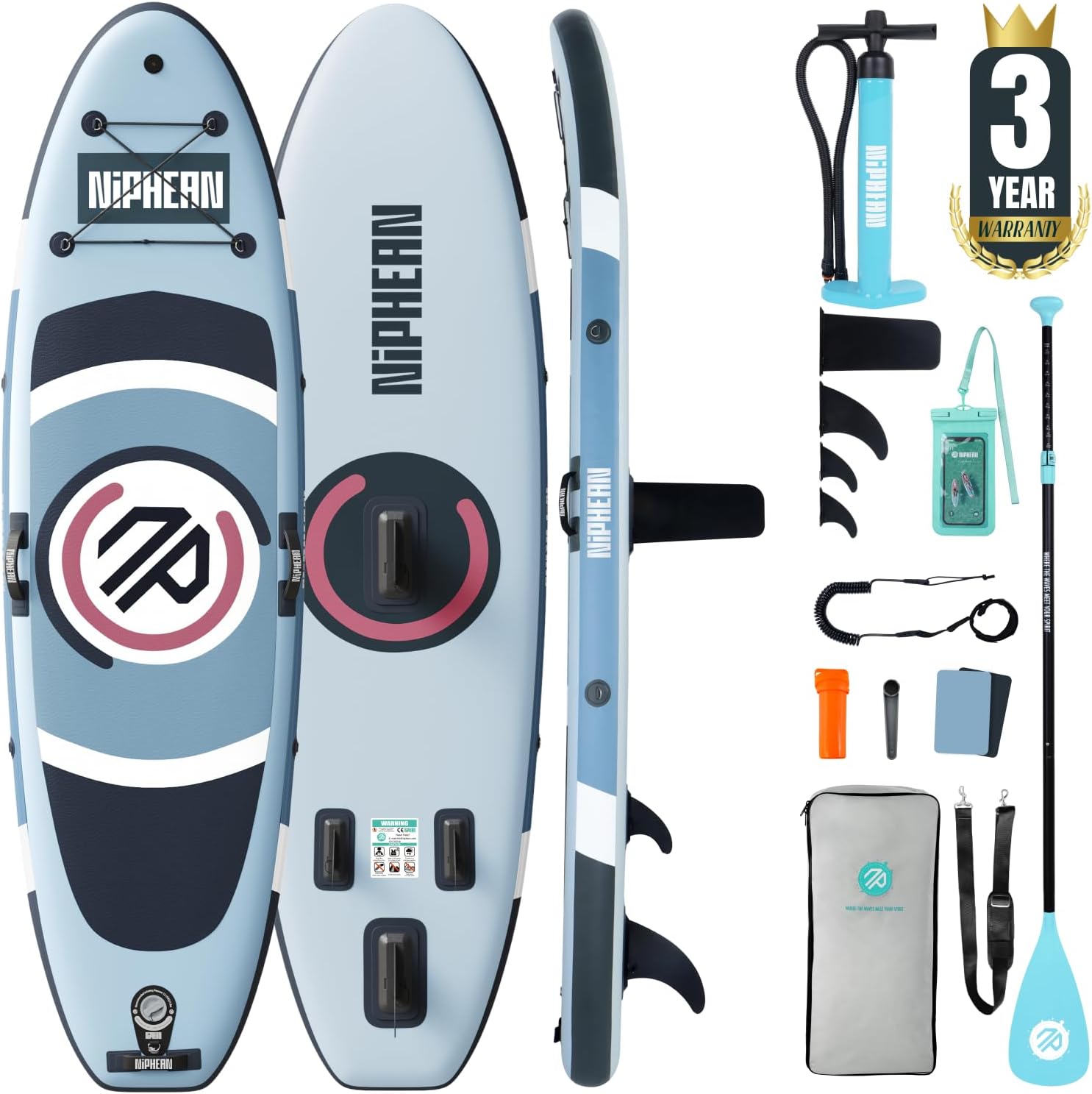 Detalle de Niphean Ultra-Light Inflatable Paddle Board (10') with StabilTrac Fin and All-in-One Accessories