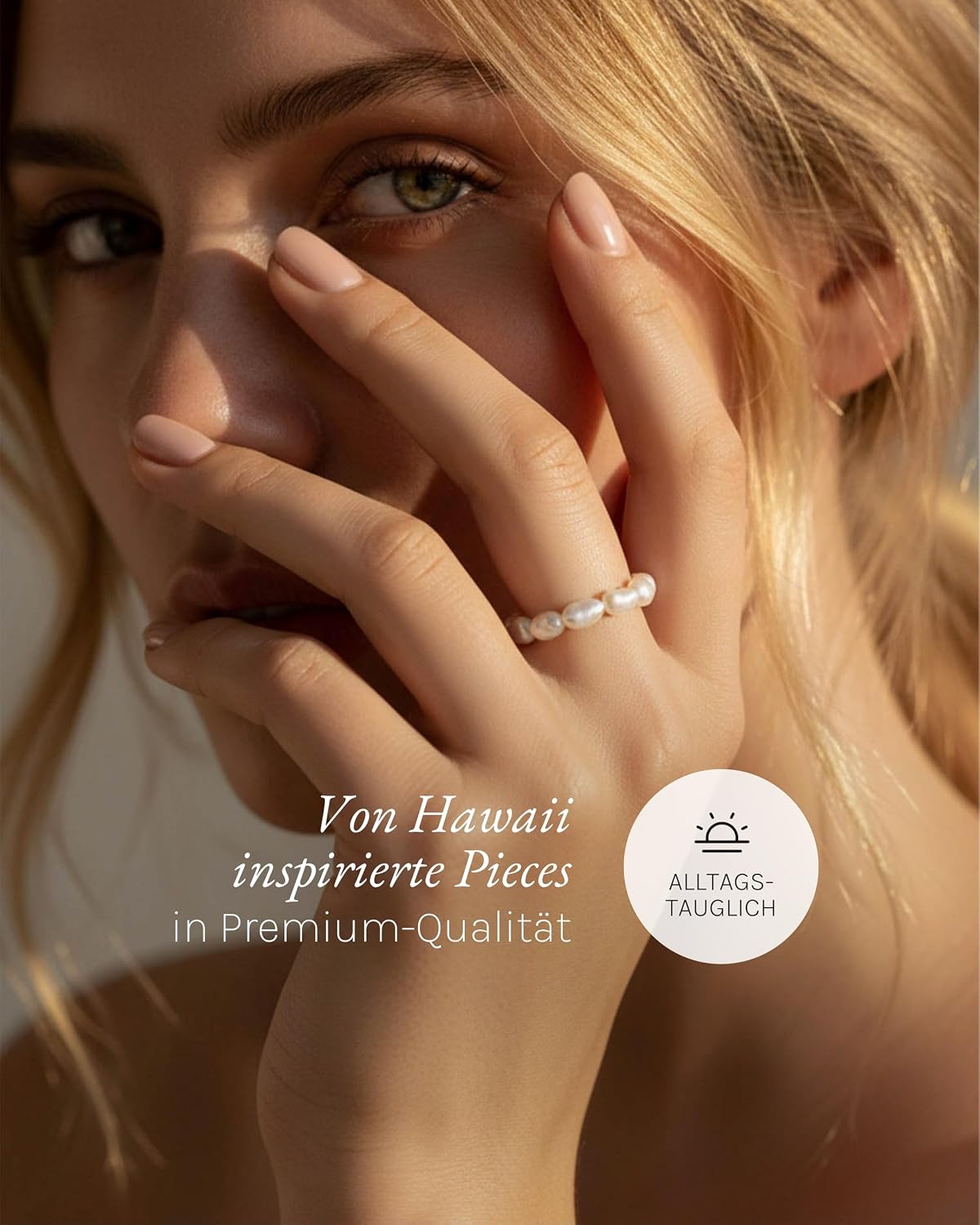 Detalle de Purelei Anxiety Fidget Ring mit Süßwasserperlen S/M–M/L